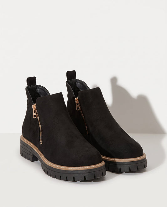 Women's Black Heeled Ankle Boots