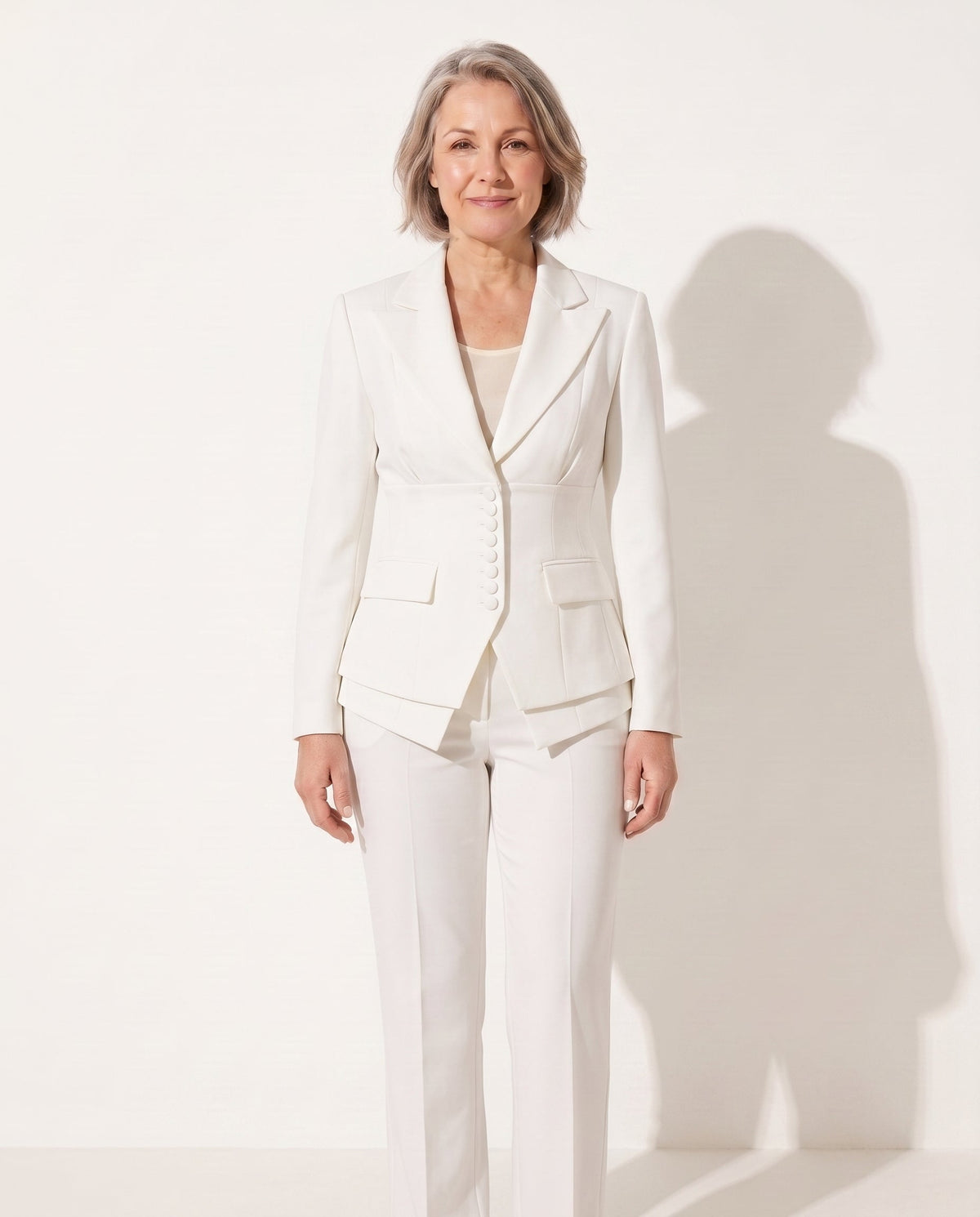 Women's Wide Leg Trousers and Blazer Suit Set