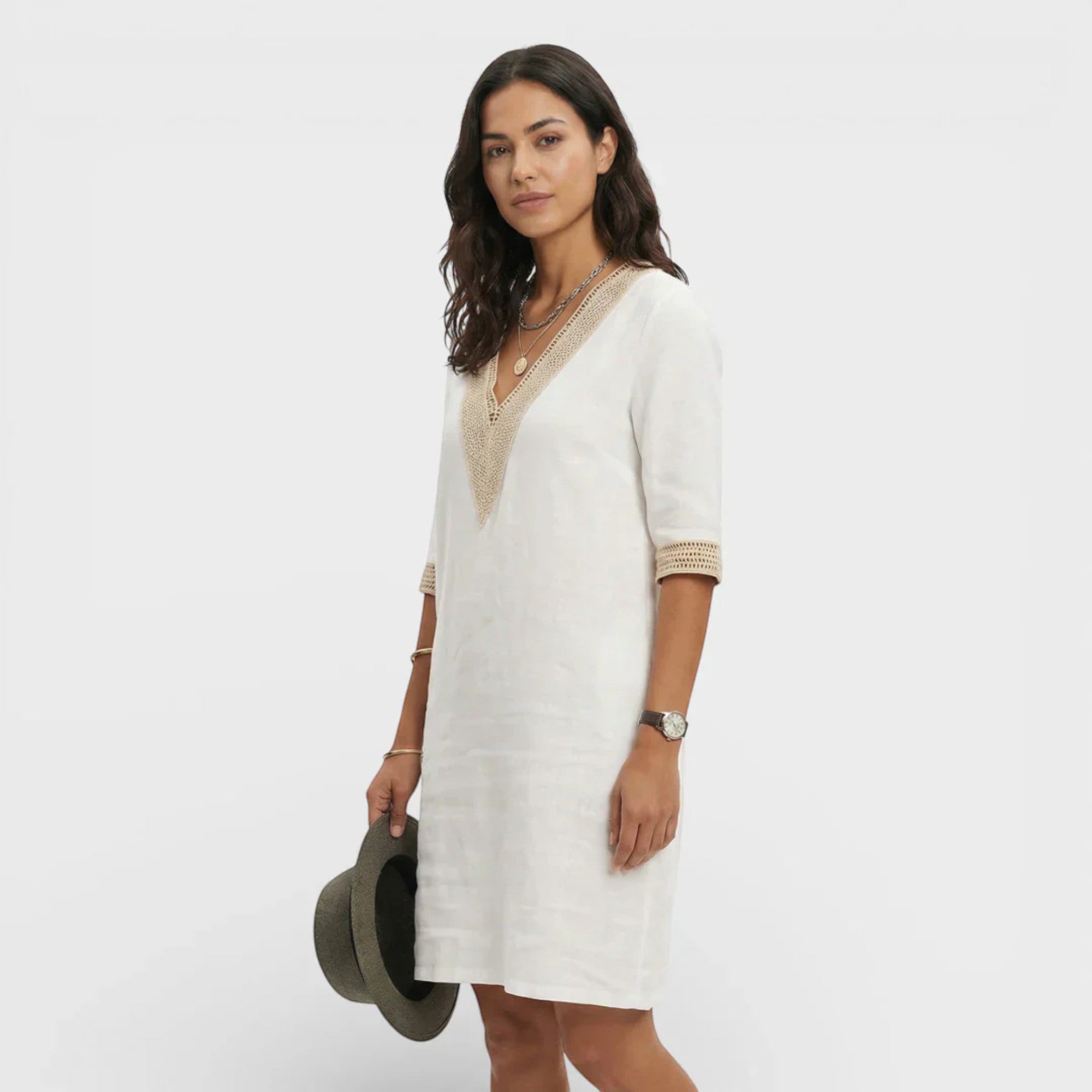 Ellmont London | Women's Casual Linen Mini Dress – Lightweight Comfort