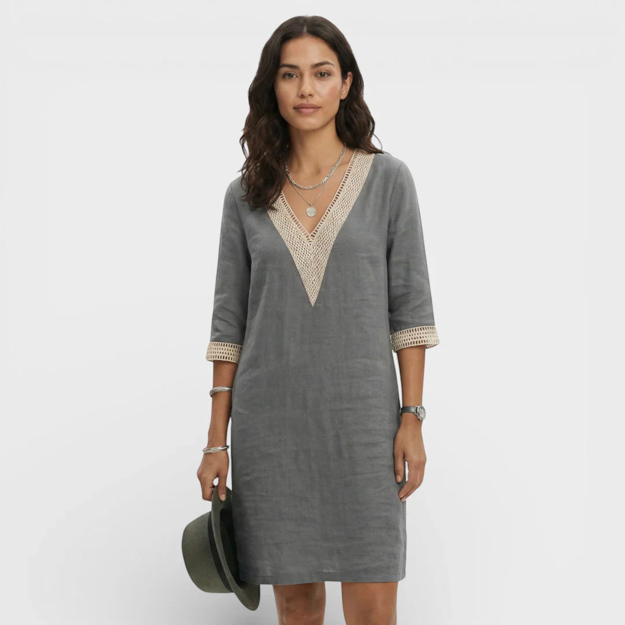 Ellmont London | Women's Casual Linen Mini Dress – Lightweight Comfort