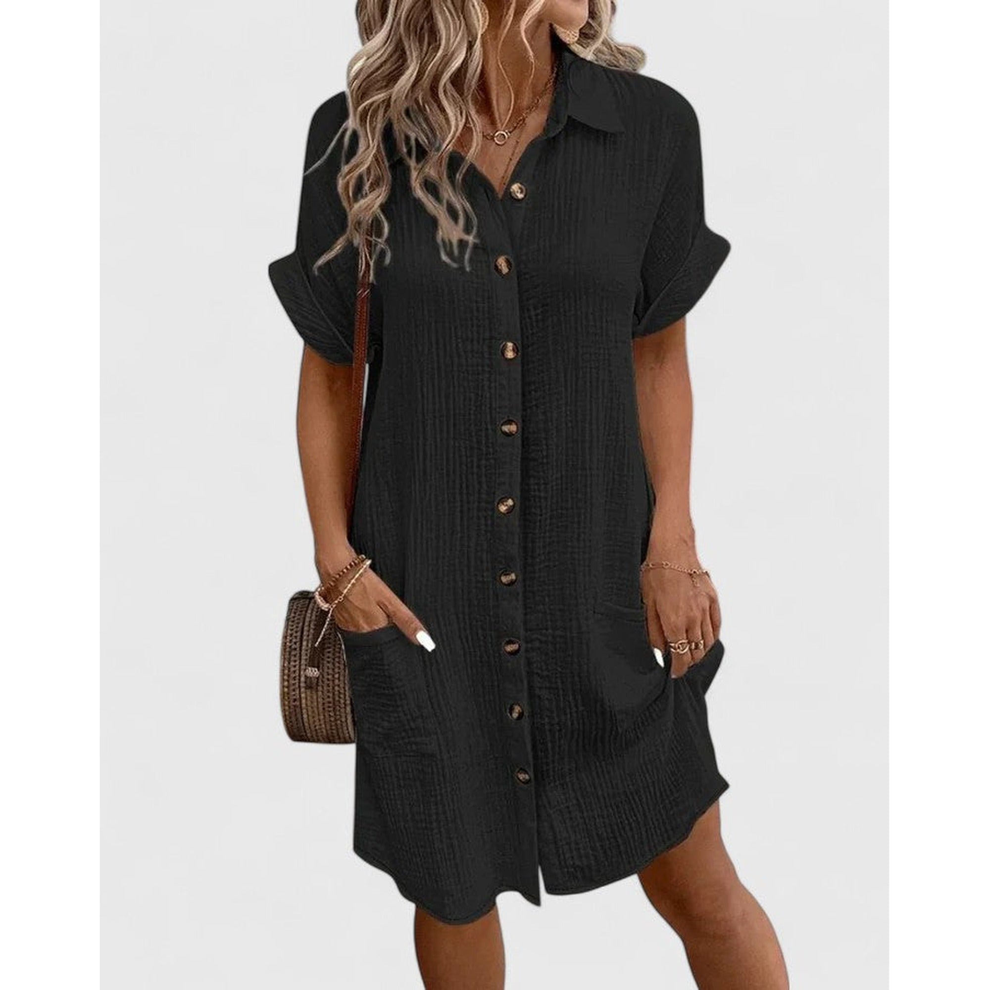 Cecilia | Sophisticated Midi Dress - Black
