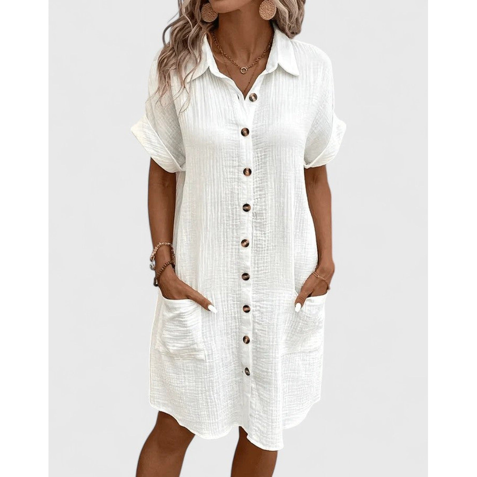 Cecilia | Sophisticated Midi Dress - White