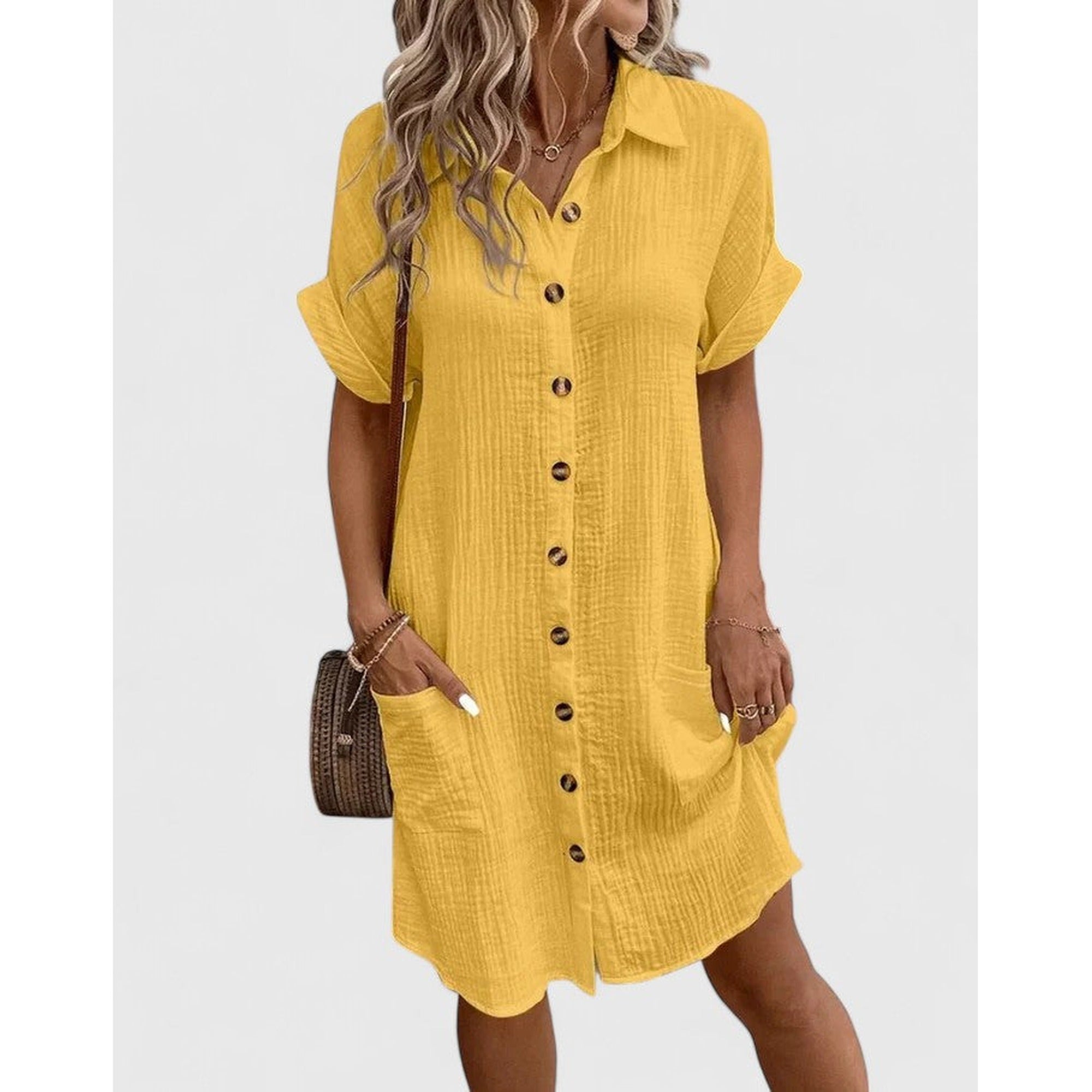Cecilia | Sophisticated Midi Dress - Yellow