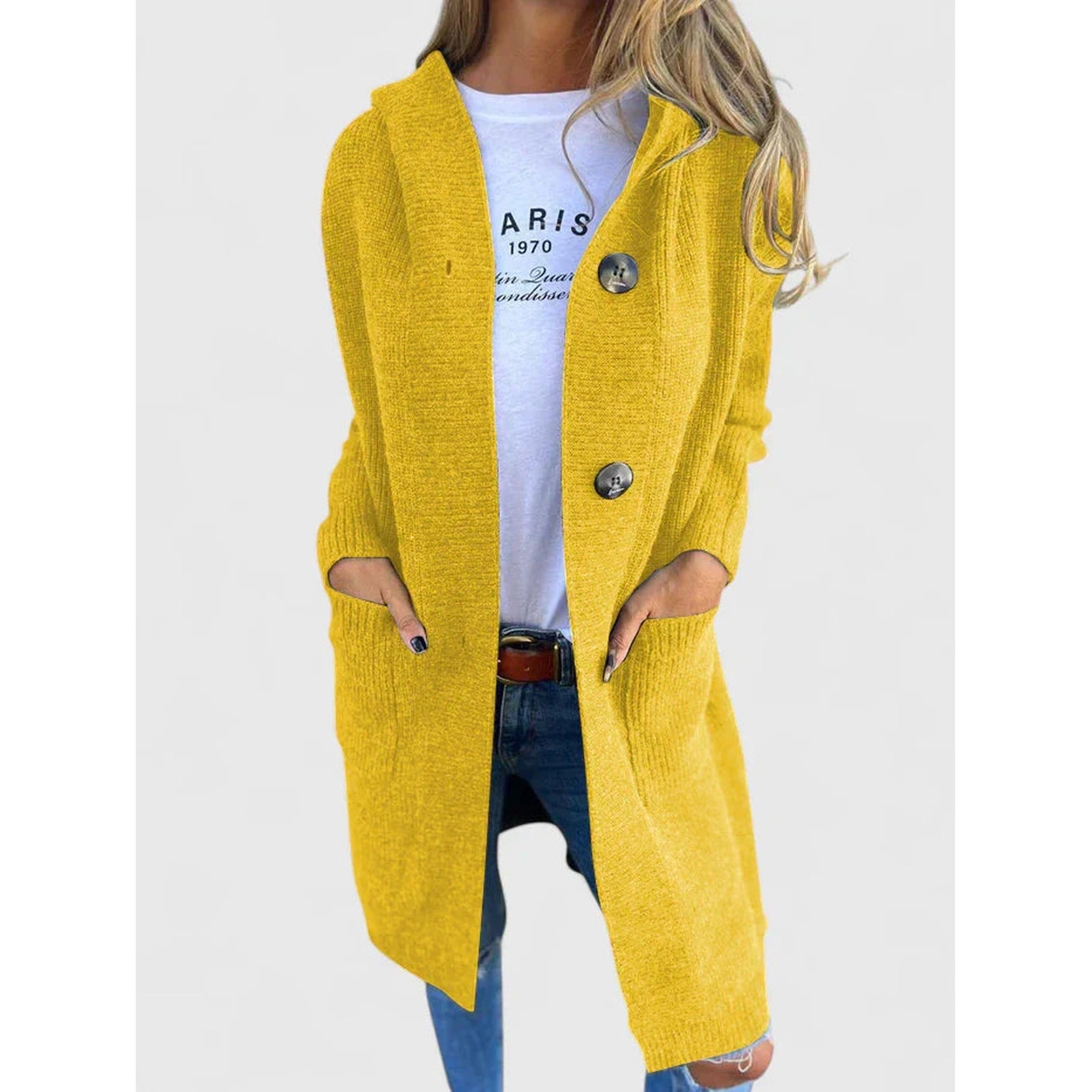 Josephine | Comfortable Cardigan - Yellow