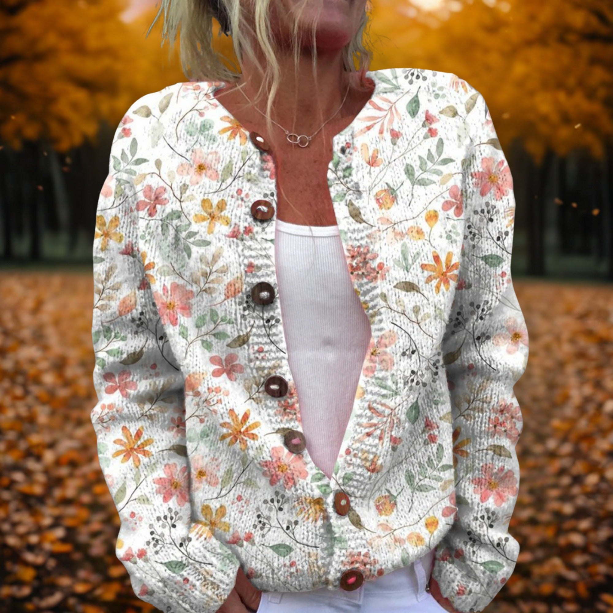 Ursula | Flowers Print Cardigan - MultiColor