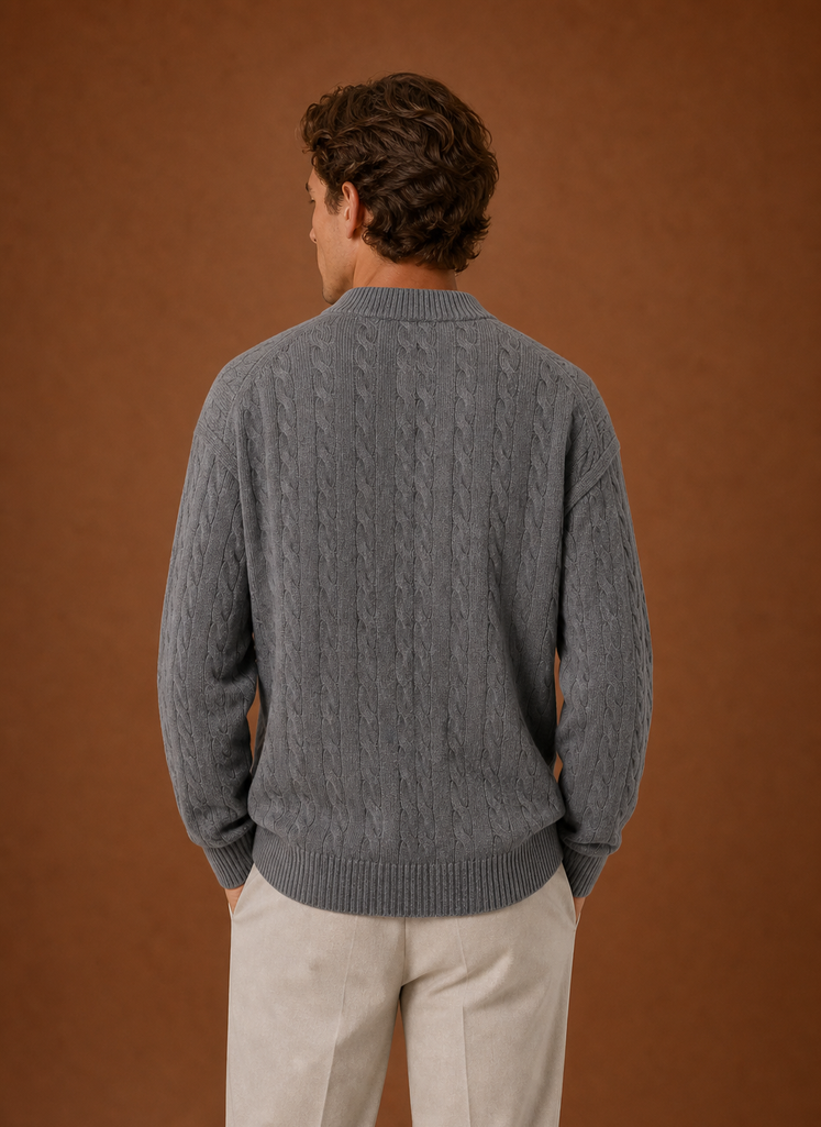 Logan | Men's Cable Knit Cardigan - Button Front Sweater