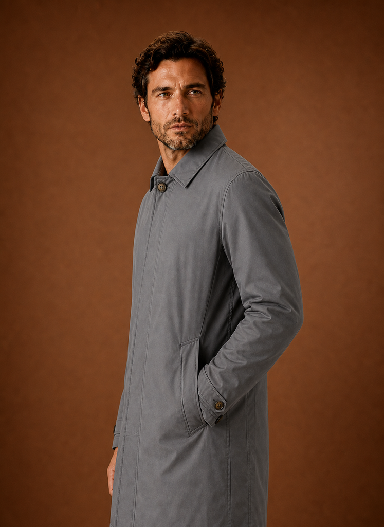 Adam | Men's Classic Trench Coat Lightweight Water-Resistant Jacket