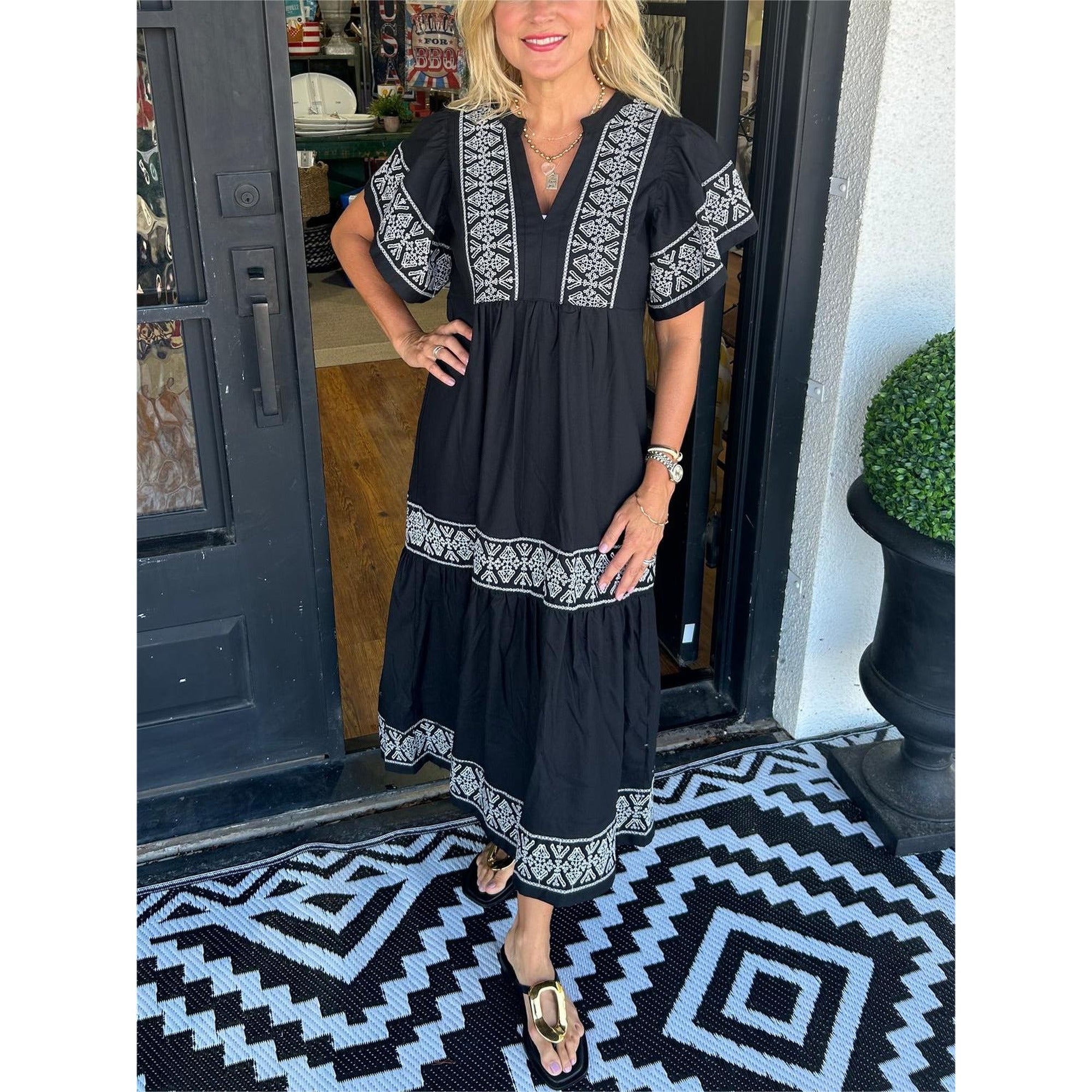 Gracie | Hanna - Elegant Boho Dress - Black (Almost sold out)