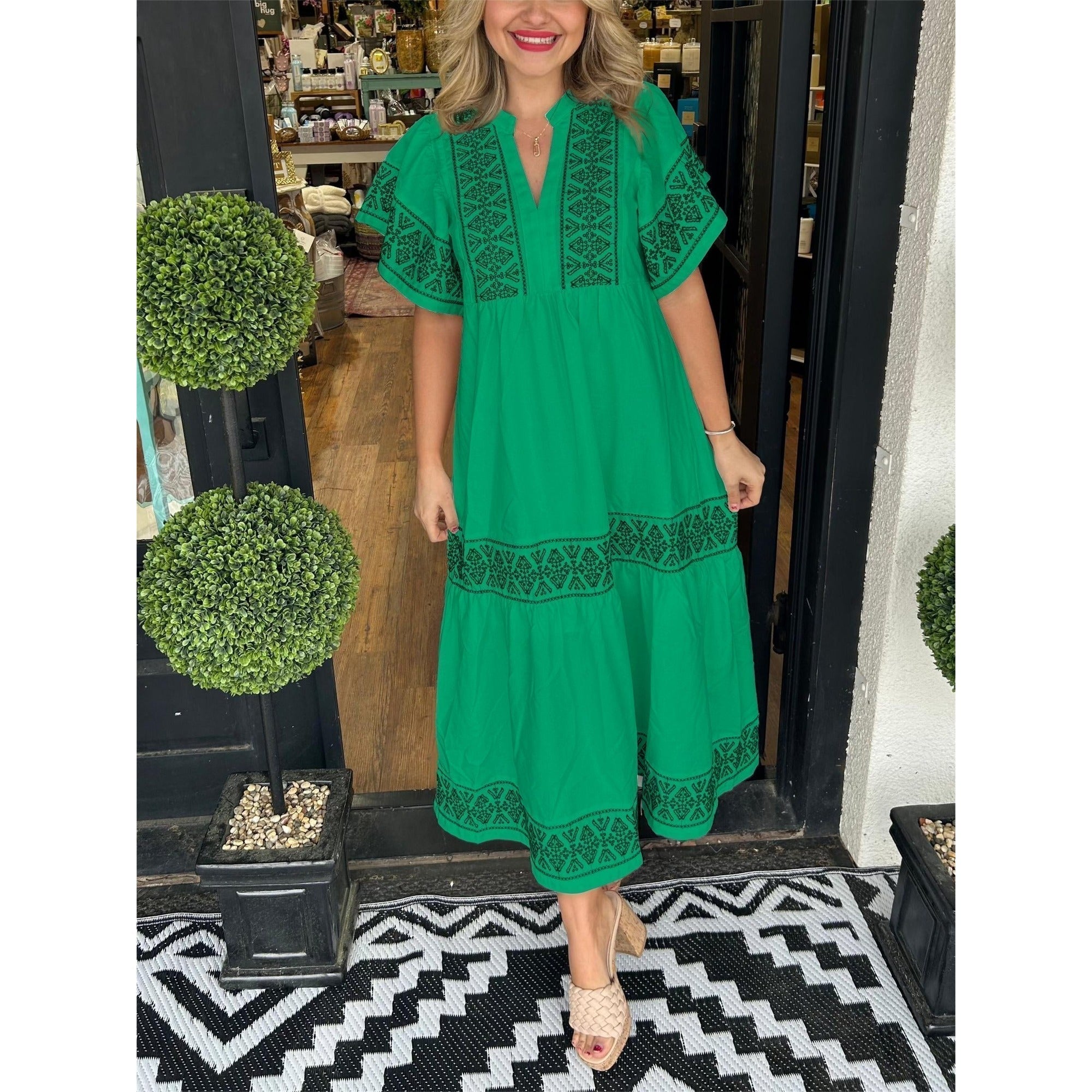 Gracie | Hanna - Elegant Boho Dress - Green (Almost sold out)