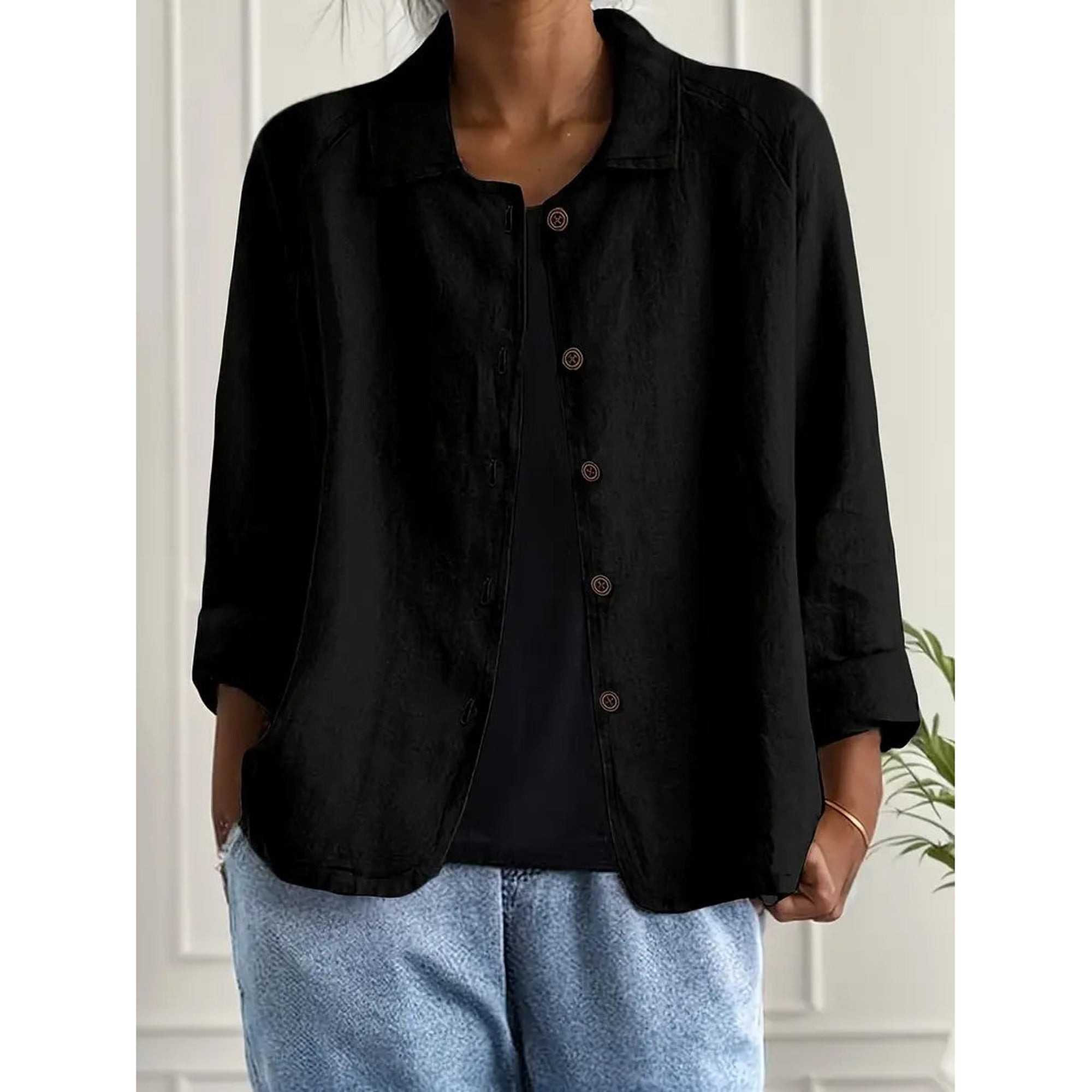 Sofia | Classic Lightweight Everyday Top - Black