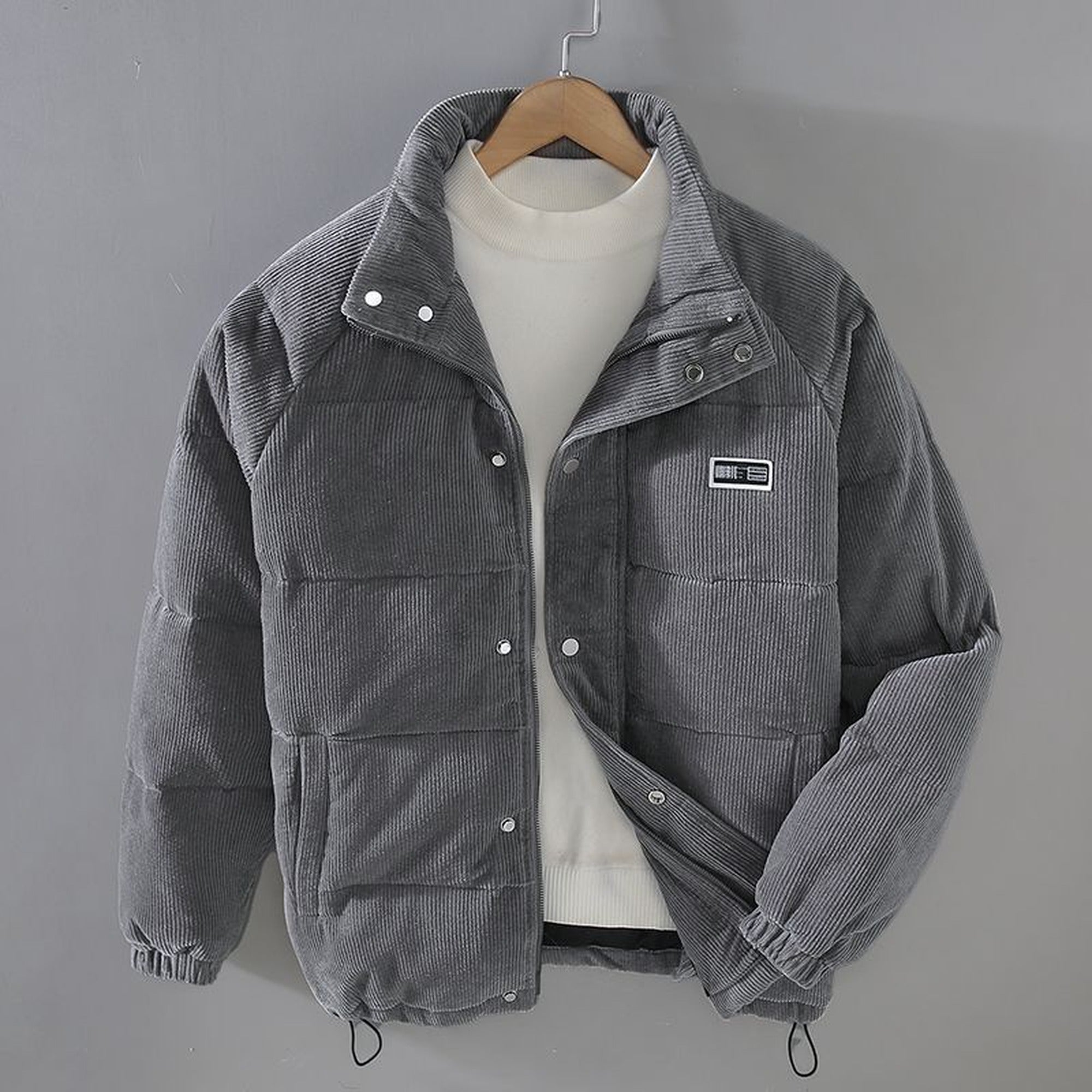 Toby 2 | Men's Corduroy Puffer Jacket - Gray
