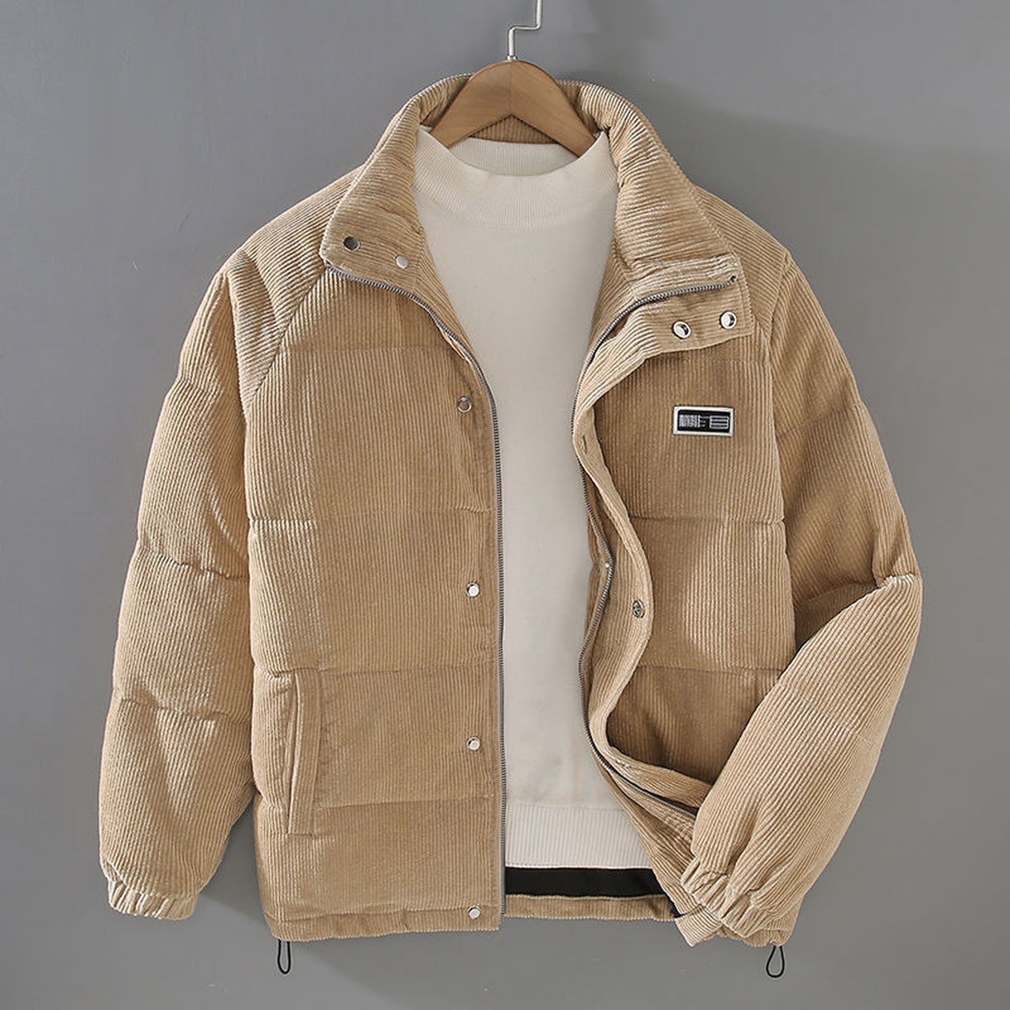 Toby 2 | Men's Corduroy Puffer Jacket - Khaki