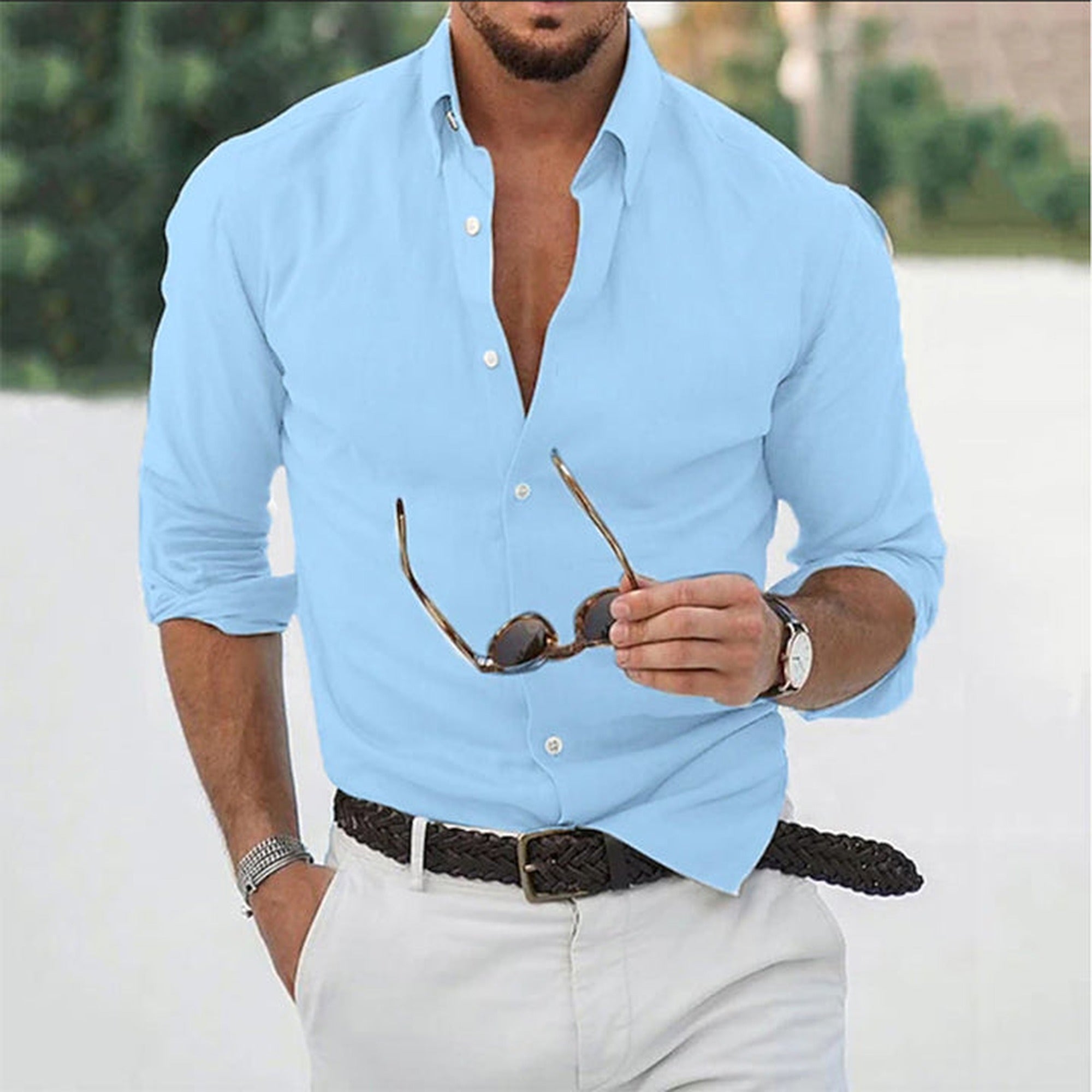 Chloe 2 | Heren Overhemd Lange Mouwen Casual Formeel - Blauw