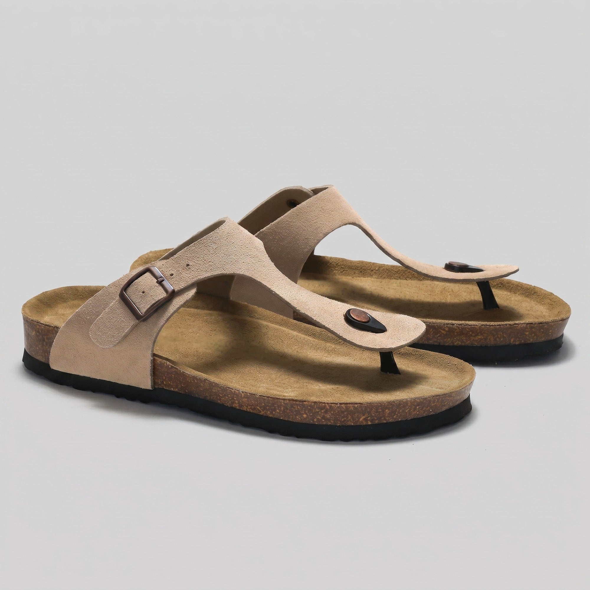 Freya 2 | Heren Slippers Met Gesp - Abrikoos