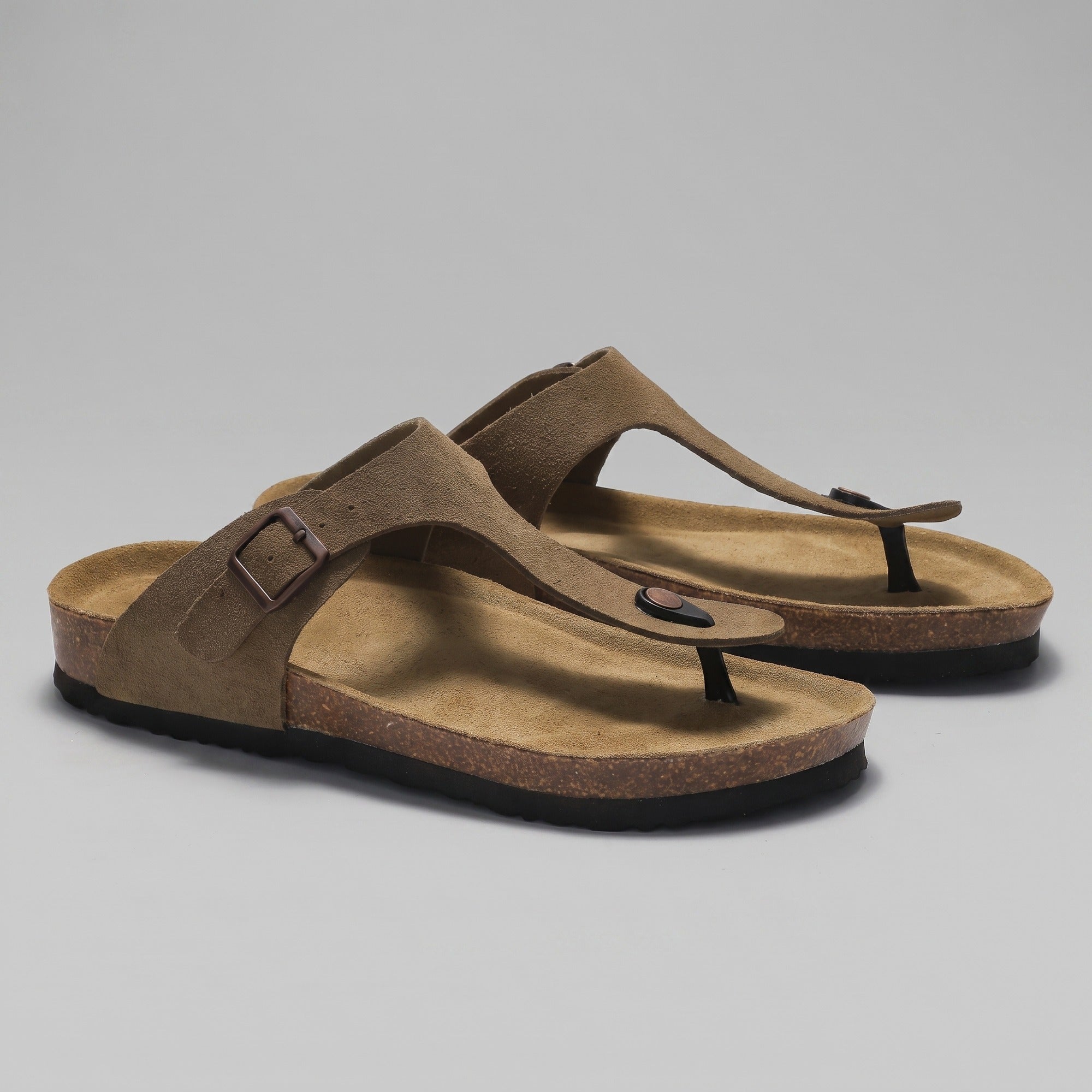 Freya 2 | Heren Slippers Met Gesp - Beige