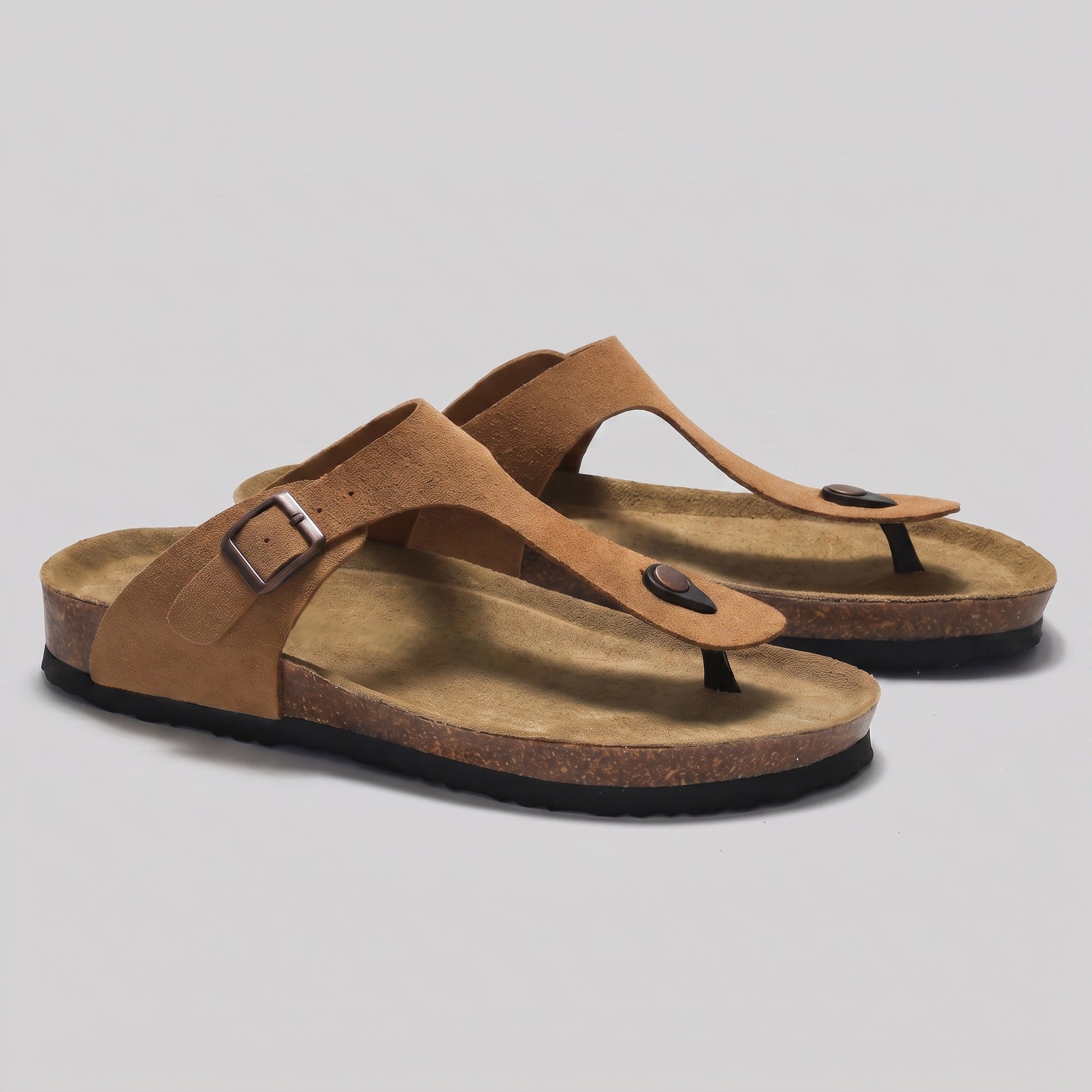 Freya 2 | Heren Slippers Met Gesp - Bruin