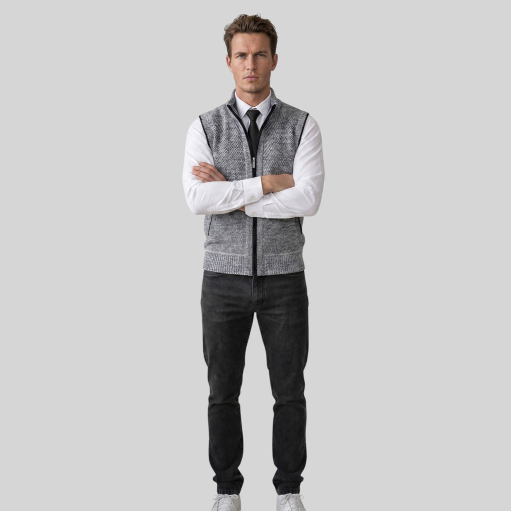 Ellmont London | Sweater Vest Men's Lightweight Full Zip Layering Vest