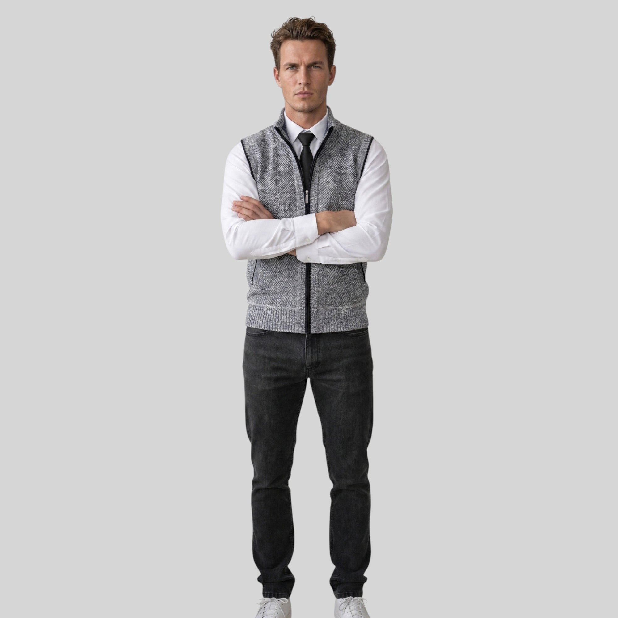 Ellmont London | Sweater Vest Men's Lightweight Full Zip Layering Vest