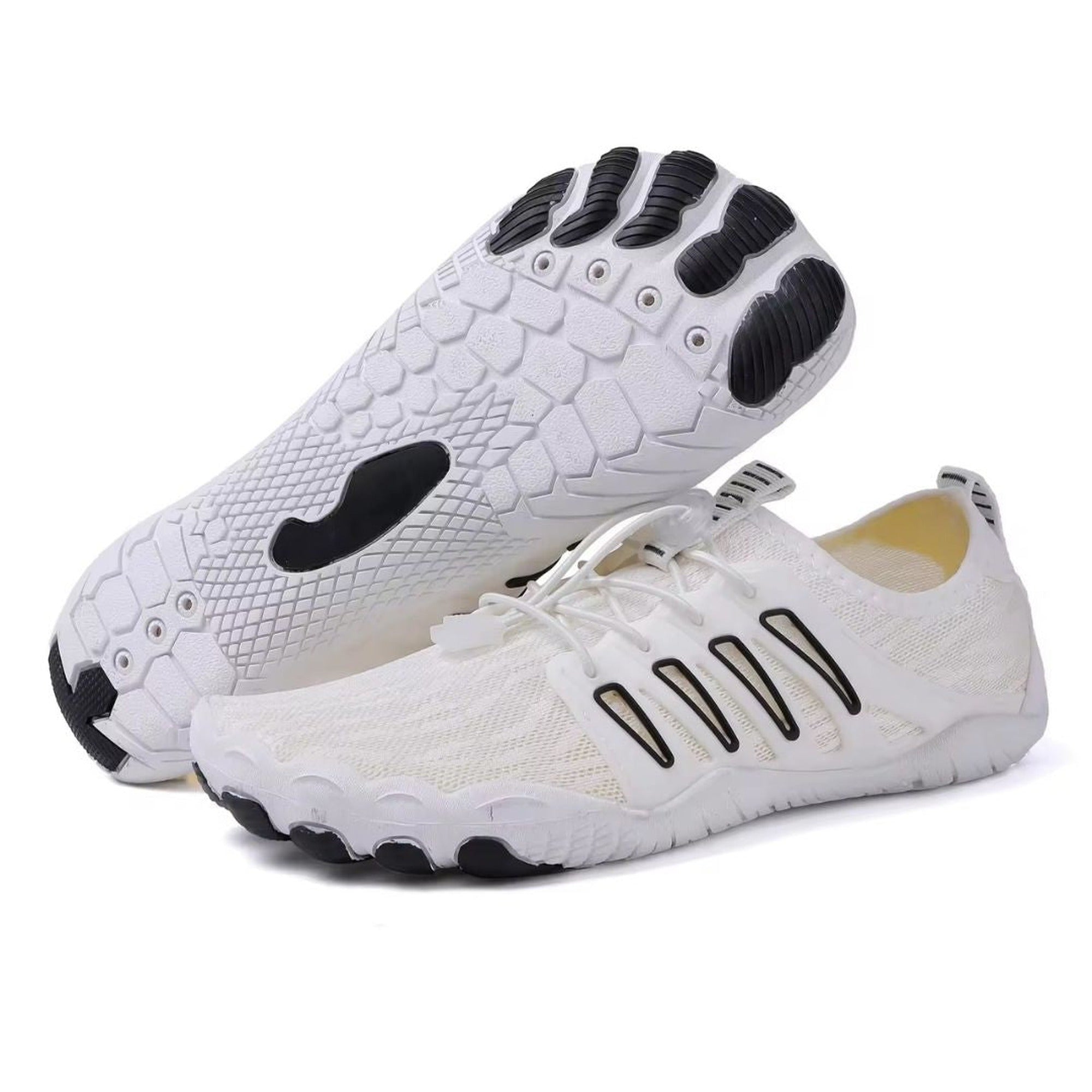 Sienna 2 | Men’s Lightweight Breathable Barefoot Walking Shoes - White/Black