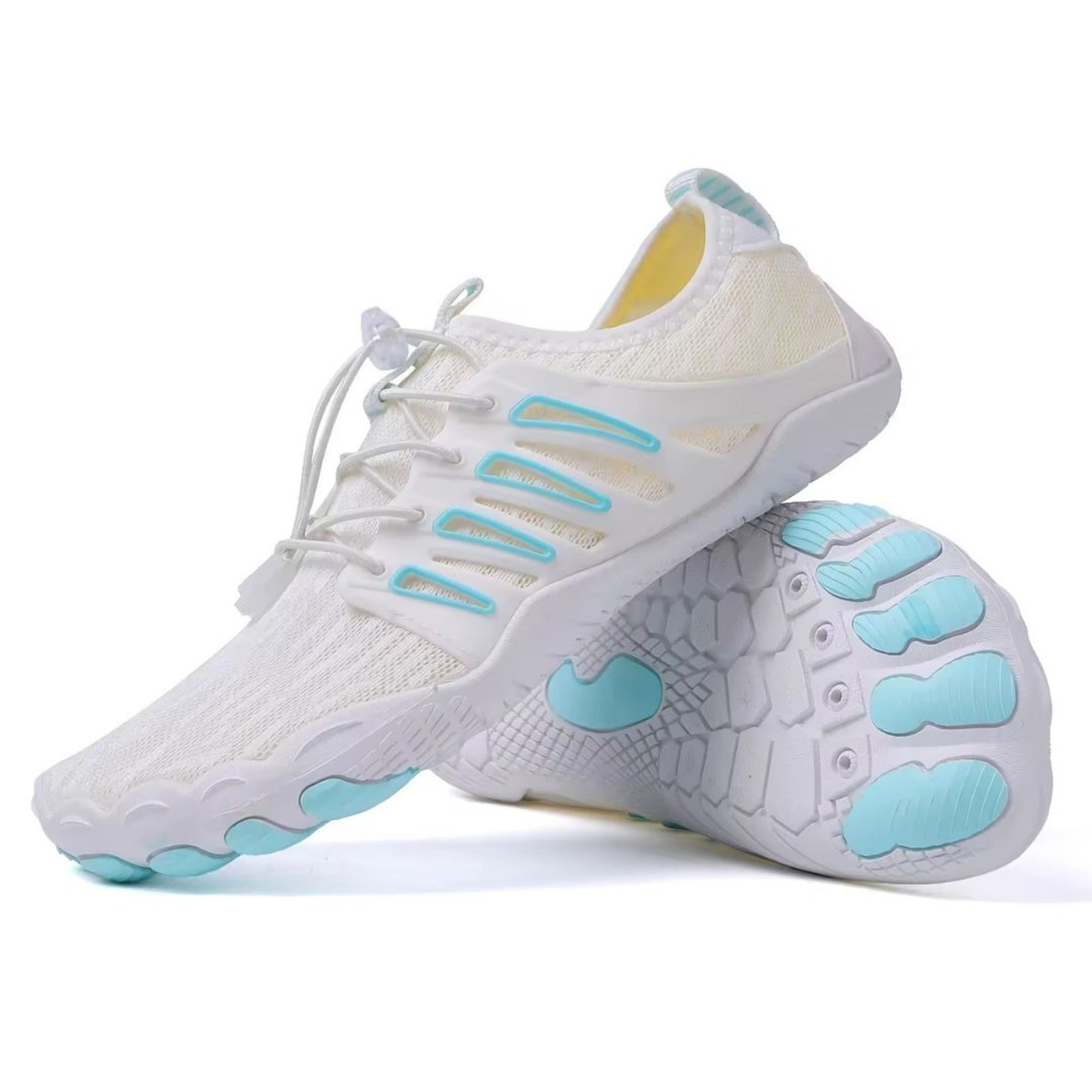 Sienna 2 | Men’s Lightweight Breathable Barefoot Walking Shoes - White/Blue
