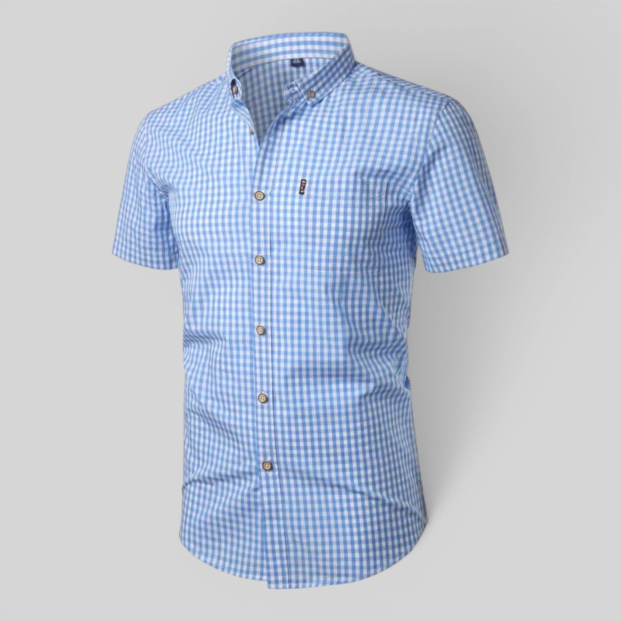 Ellmont London | Men's Breathable Checkered Button-Up Summer Shirt