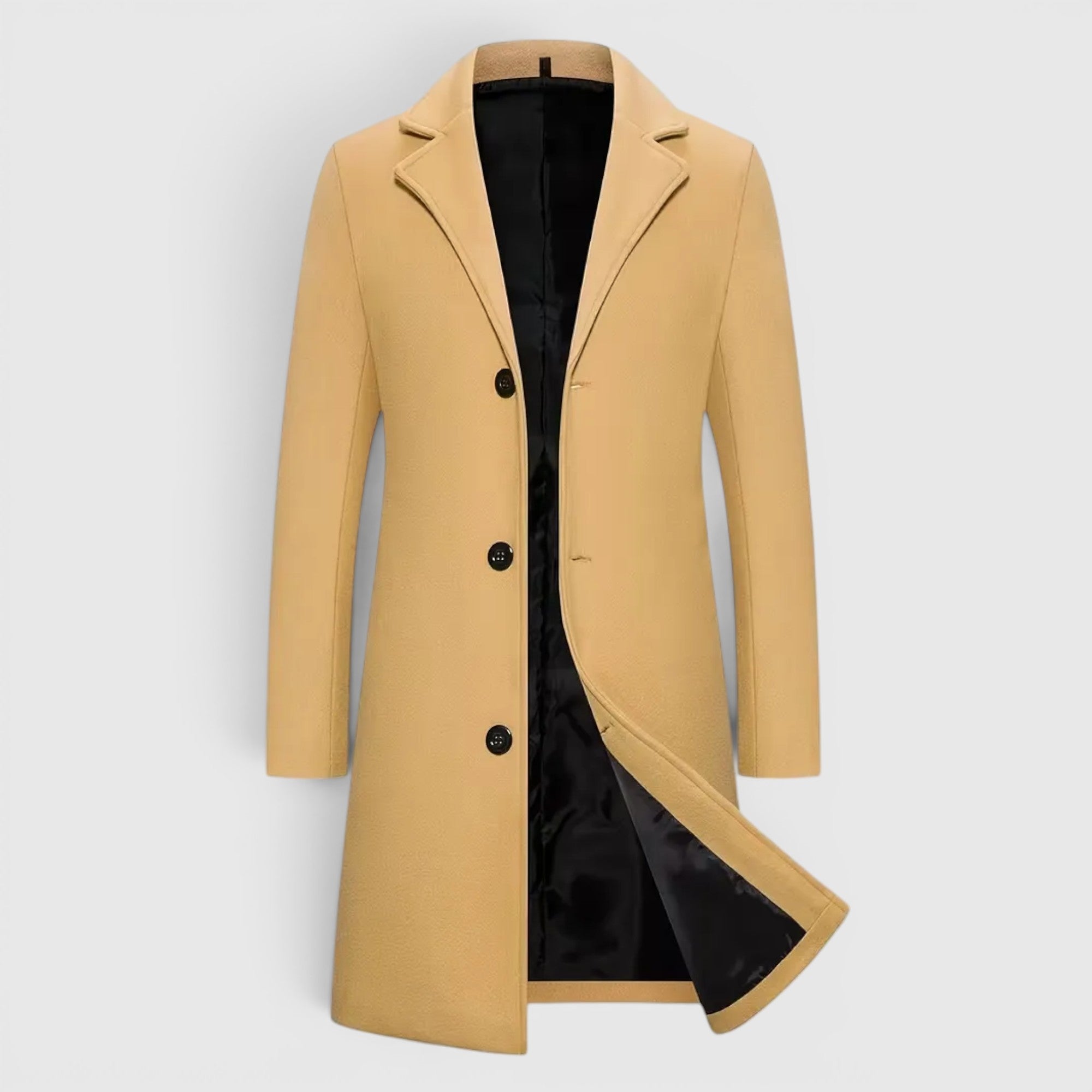 Ellmont London | Men's Trench Coat Single-Breasted Long Winter Overcoat