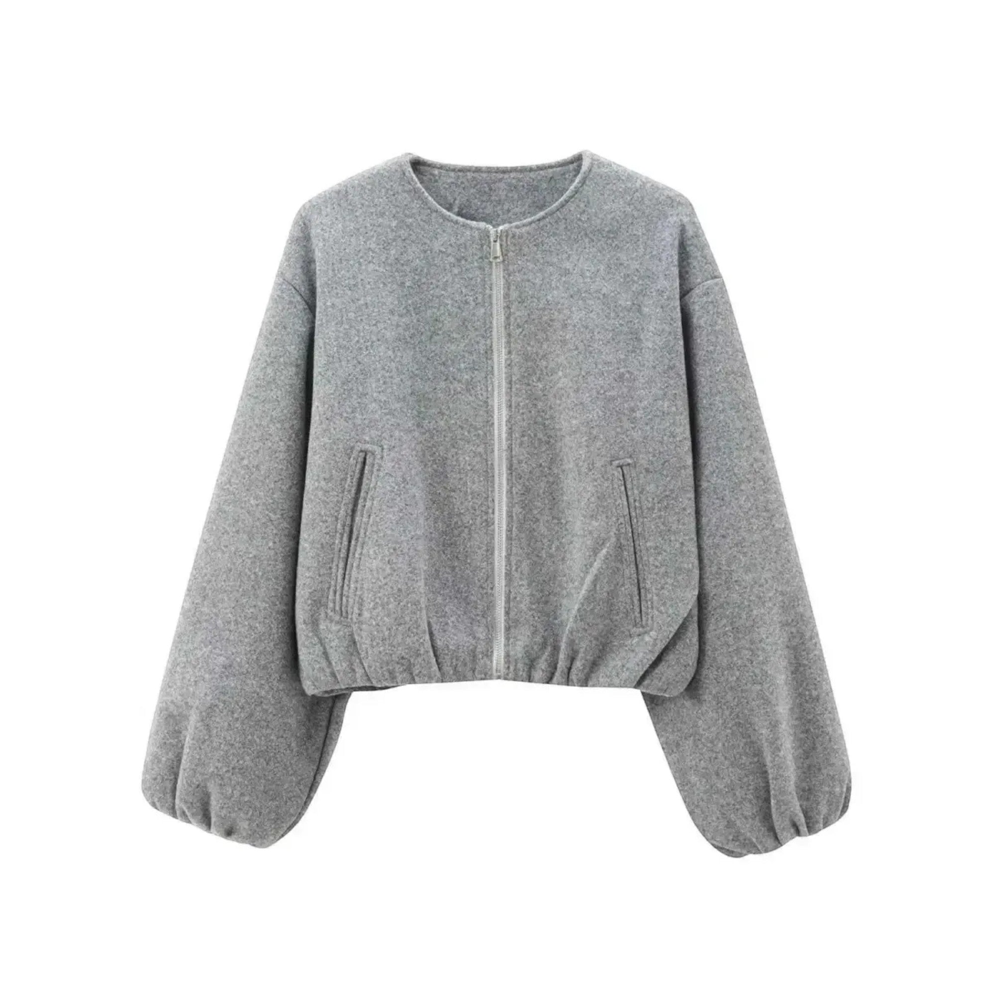 Violet | Women's Cropped Jacket Relaxed Fit Zip-Up Everyday Outerwear