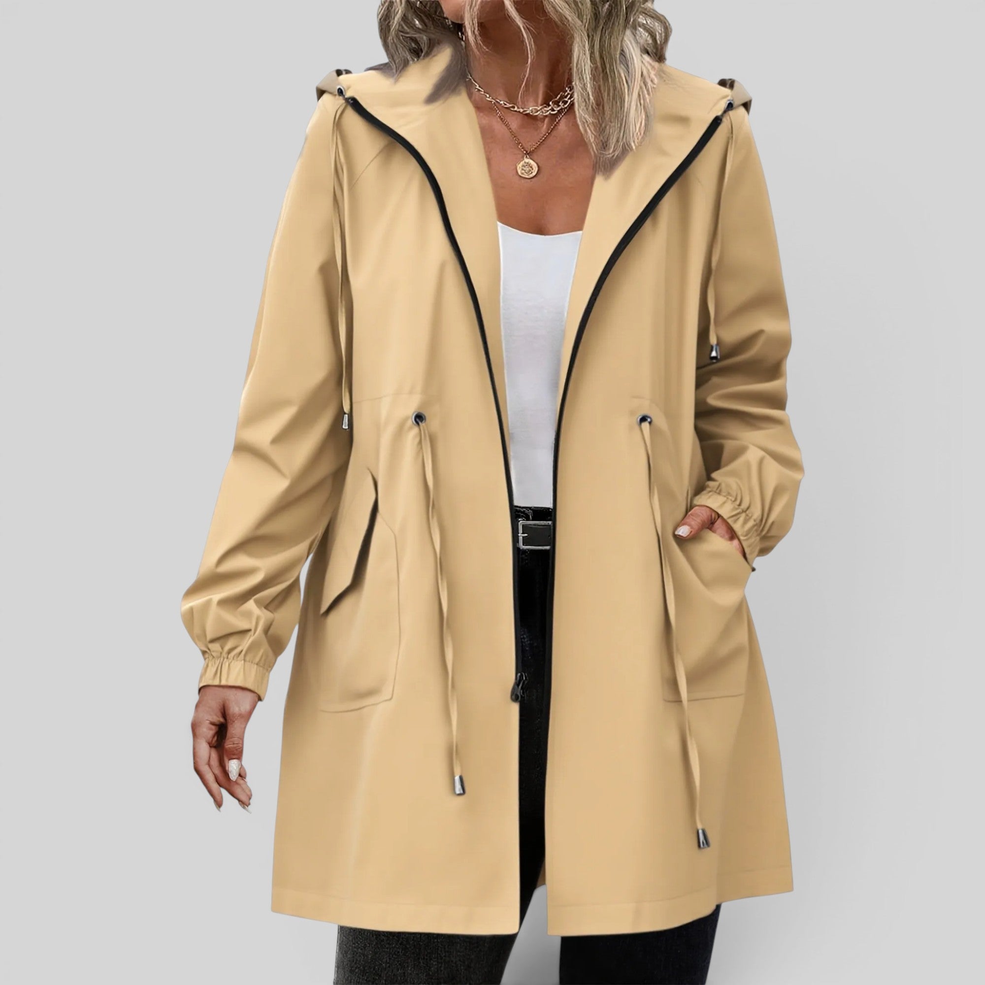 Ellmont London | Women's Waterproof Trench Coat Full Zip Outdoor Rain Jacket