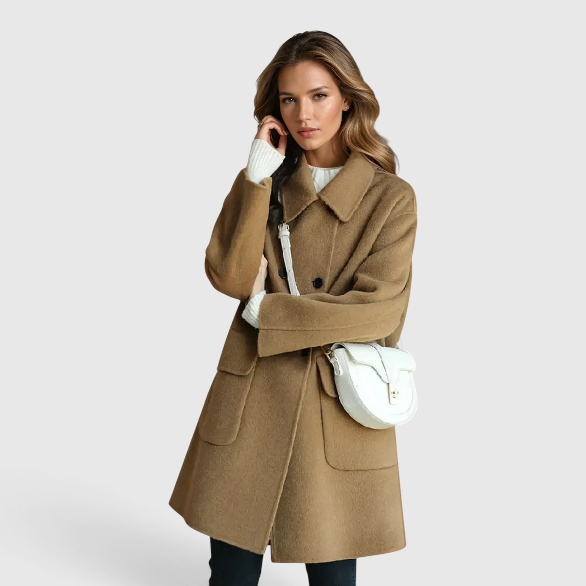 Holly | Women's Overcoat – Warm Wool Blend Knee-Length Coat for Women