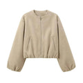 Violet | Women's Cropped Jacket Relaxed Fit Zip-Up Everyday Outerwear