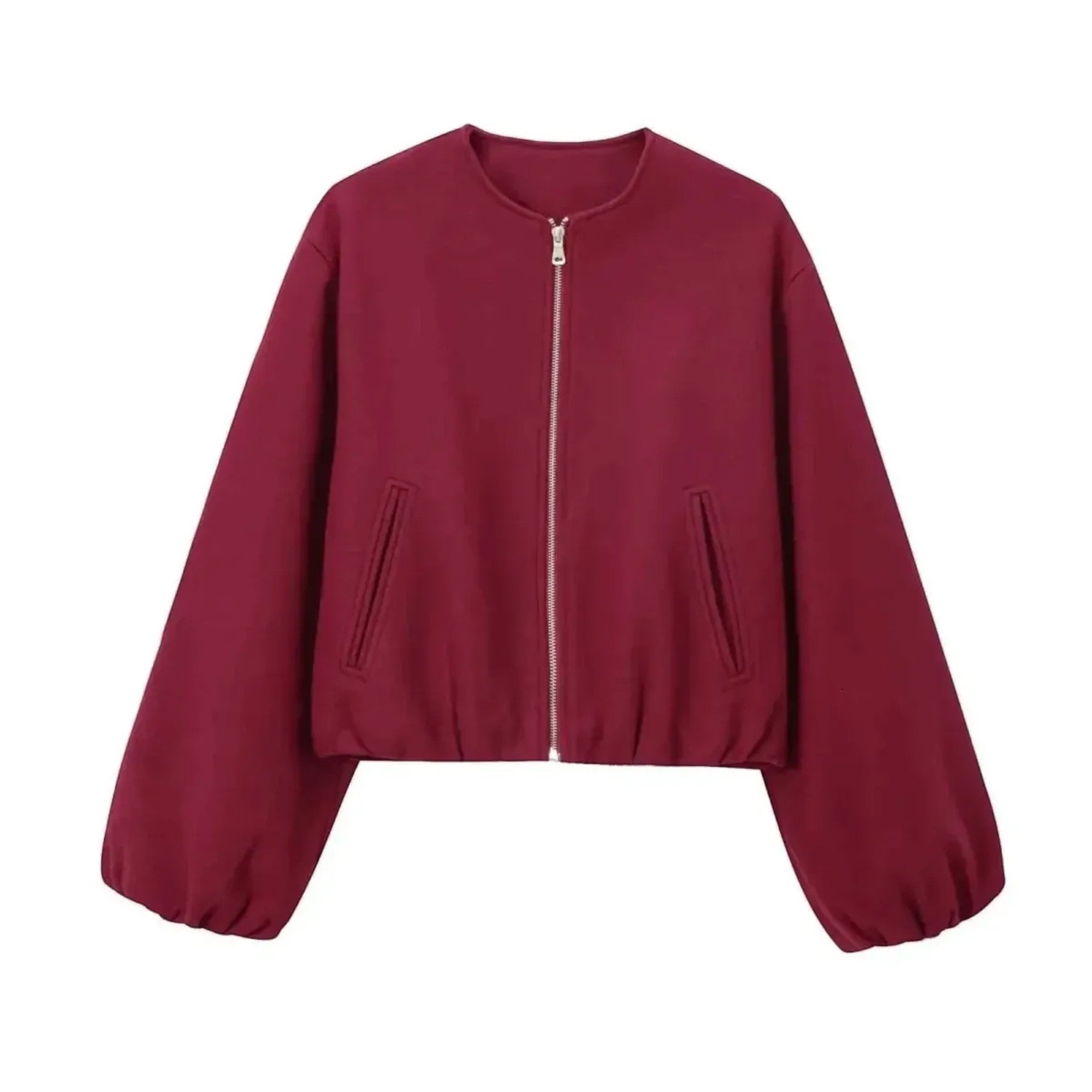 Violet | Women's Cropped Jacket Relaxed Fit Zip-Up Everyday Outerwear
