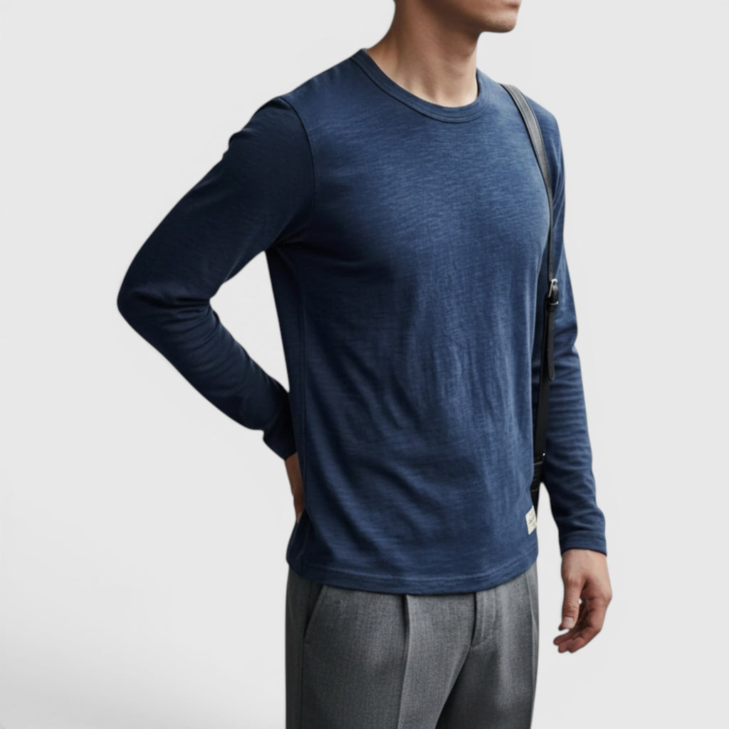 Ellmont London | Men's Cotton Long Sleeve Tee Classic Everyday Longsleeve