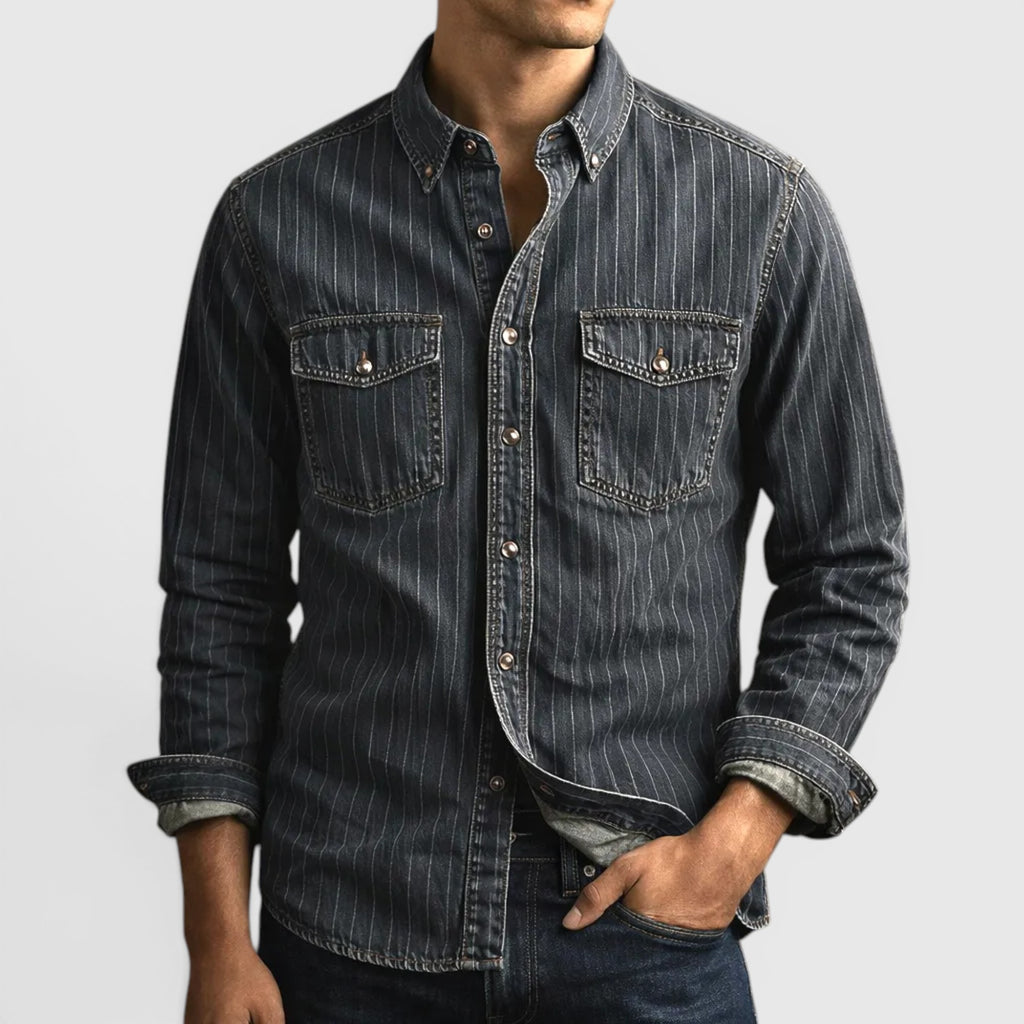 Ellmont London | Men's Classic Striped Longsleeve Cotton Shirt – Casual Essential