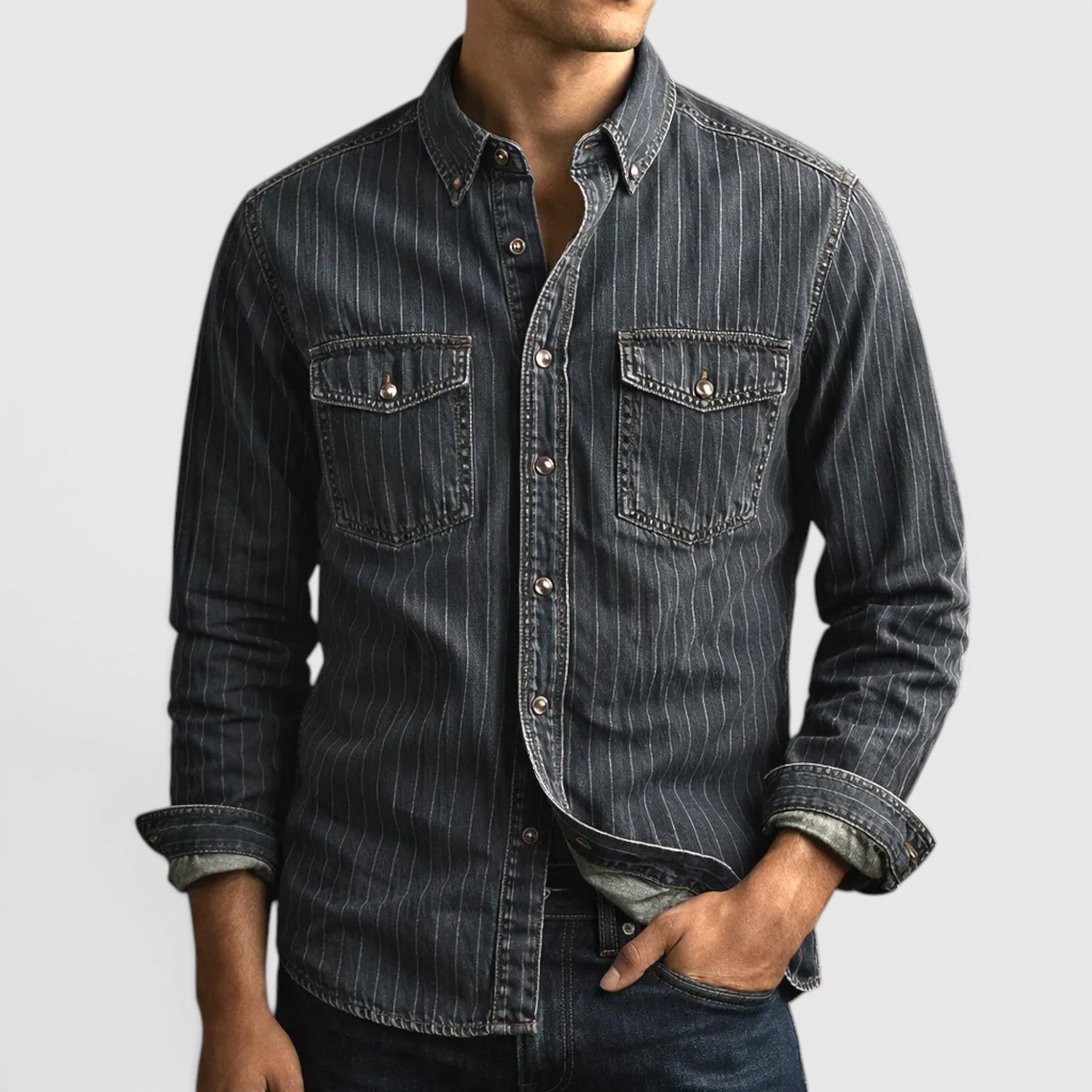 Ellmont London | Men's Classic Striped Longsleeve Cotton Shirt – Casual Essential