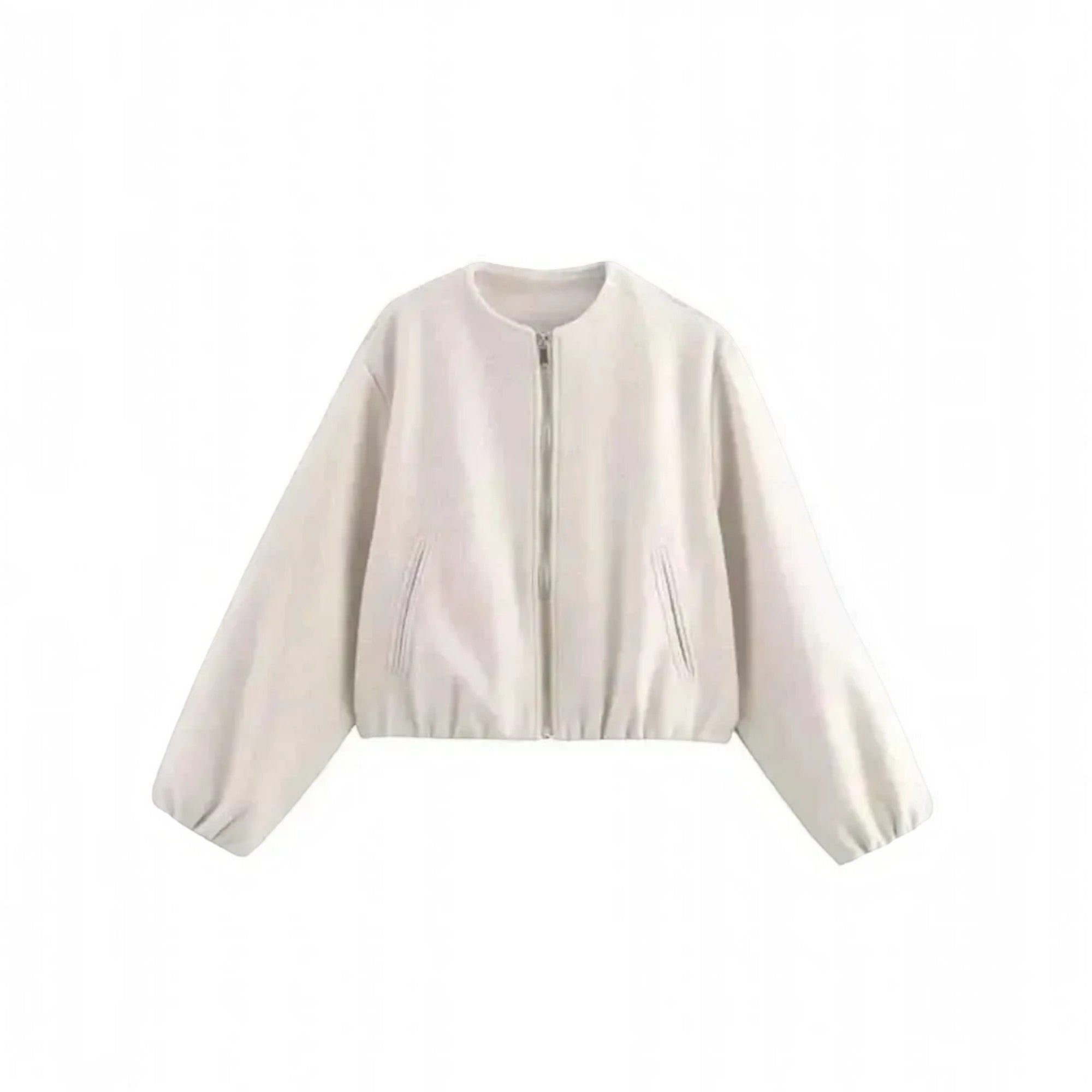 Violet | Women's Cropped Jacket Relaxed Fit Zip-Up Everyday Outerwear