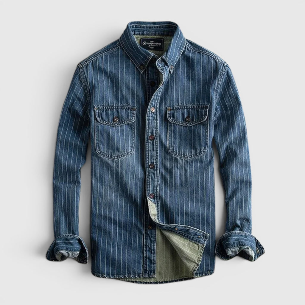 Ellmont London | Men's Classic Striped Longsleeve Cotton Shirt – Casual Essential