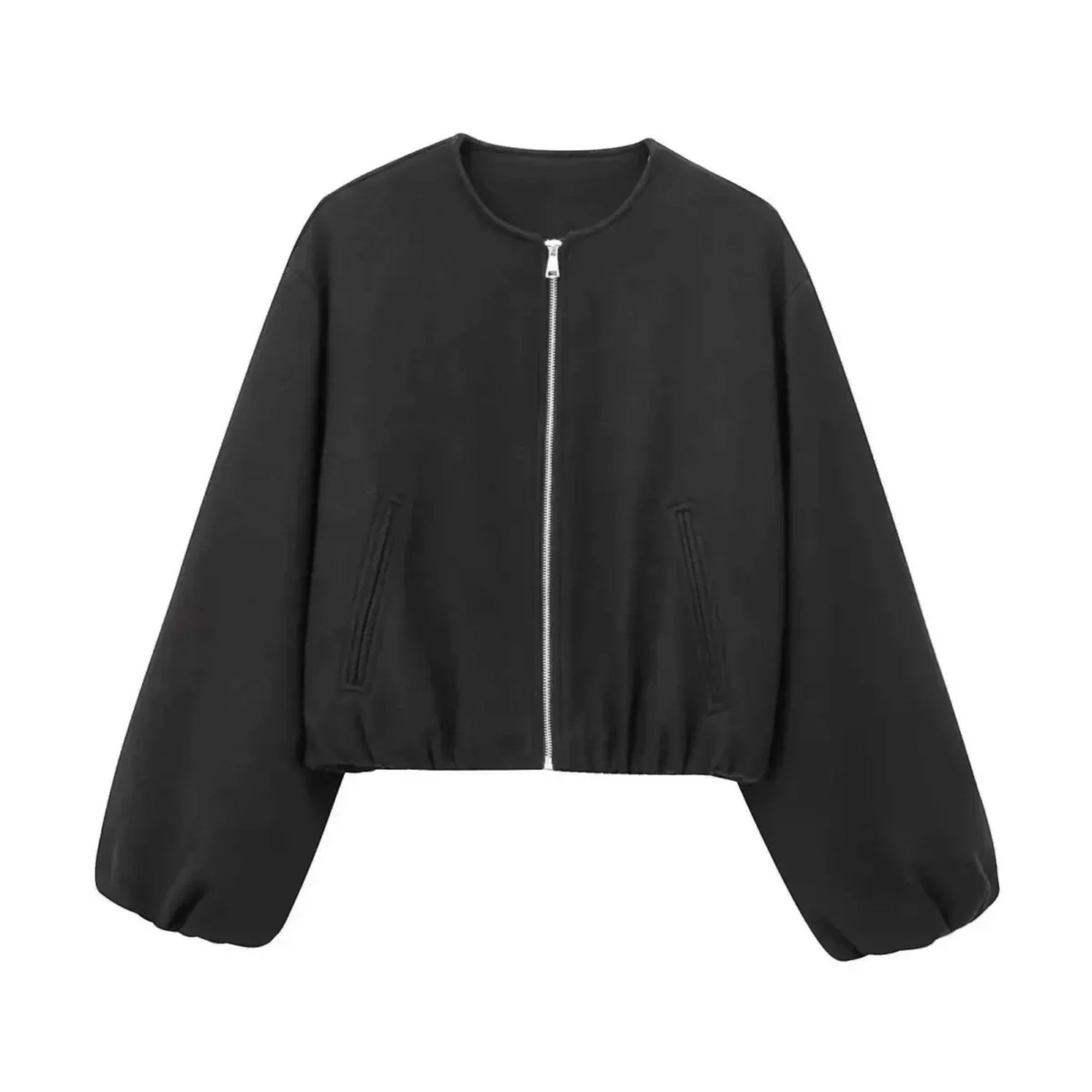 Violet | Women's Cropped Jacket Relaxed Fit Zip-Up Everyday Outerwear