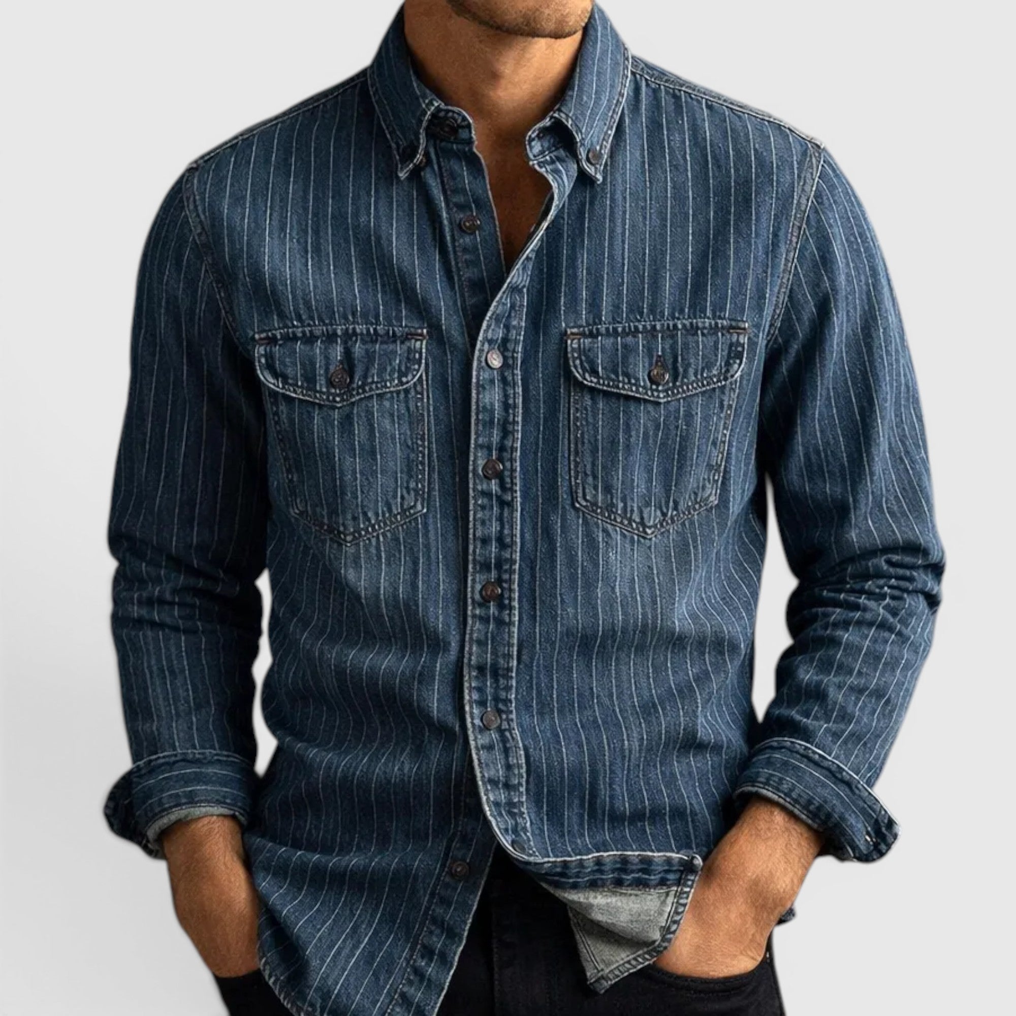 Ellmont London | Men's Classic Striped Longsleeve Cotton Shirt – Casual Essential