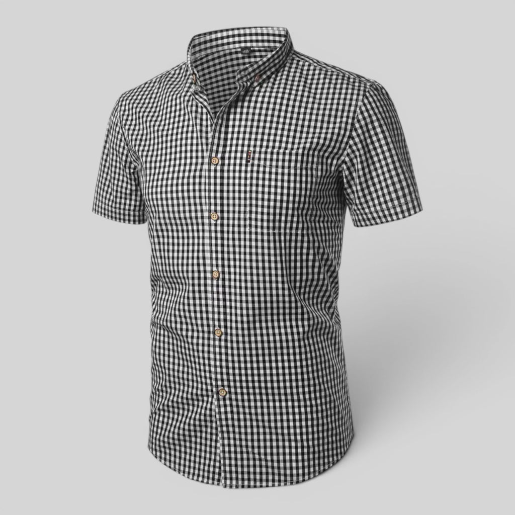 Ellmont London | Men's Breathable Checkered Button-Up Summer Shirt