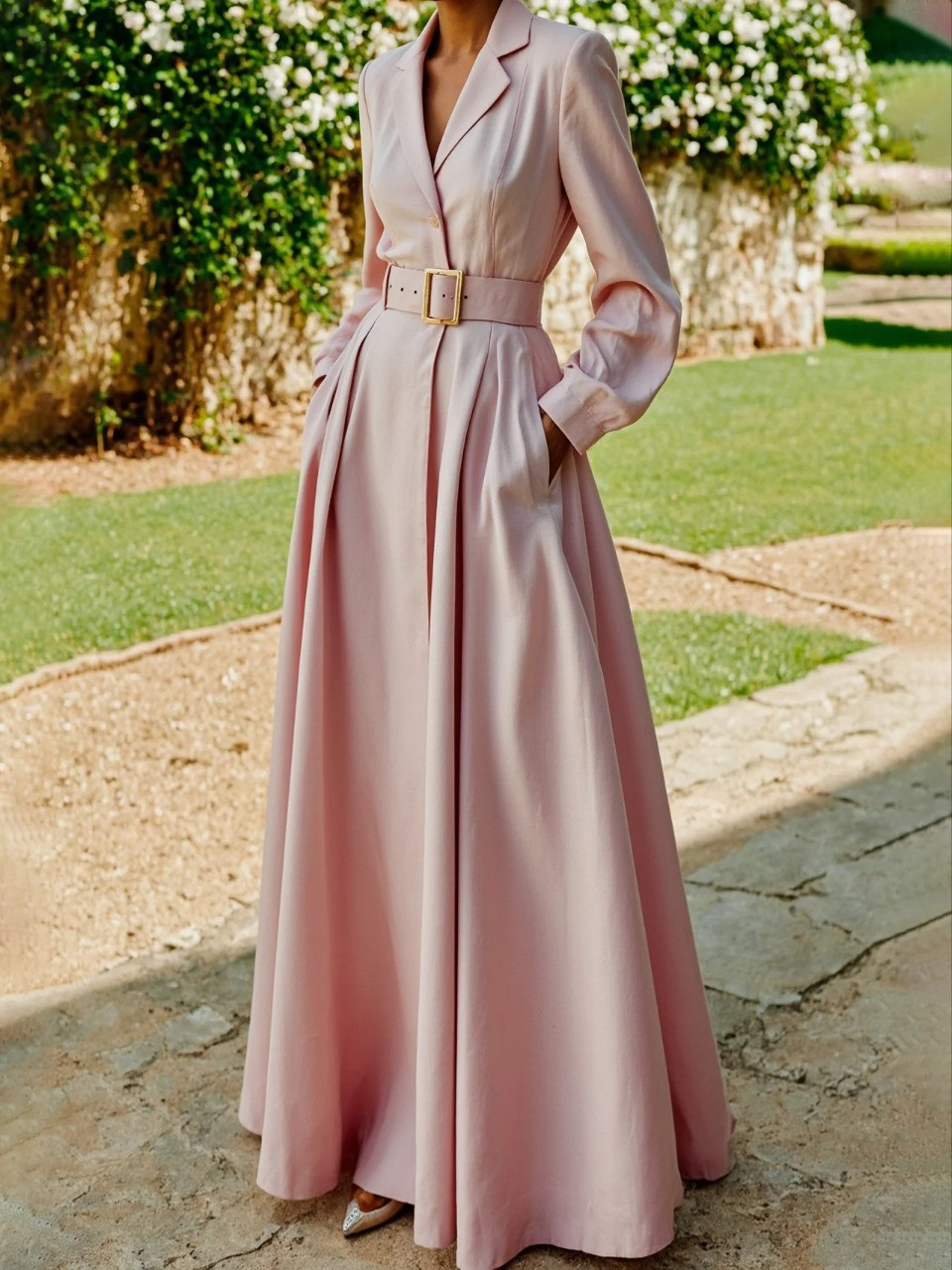 Josephine | Elegant Pleated Blazer Midi Dress