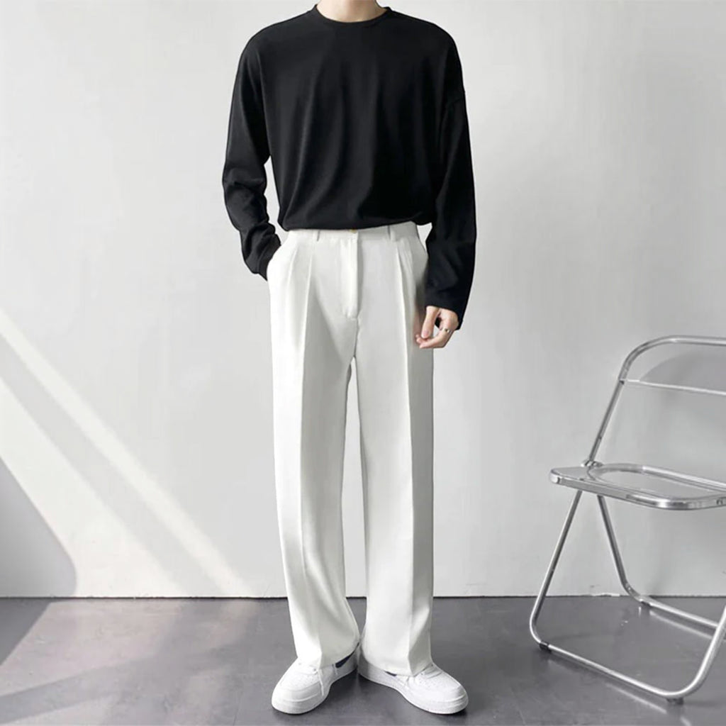 Ellmont London | Men's Relaxed Fit Cotton Blend Trousers with Side Pockets
