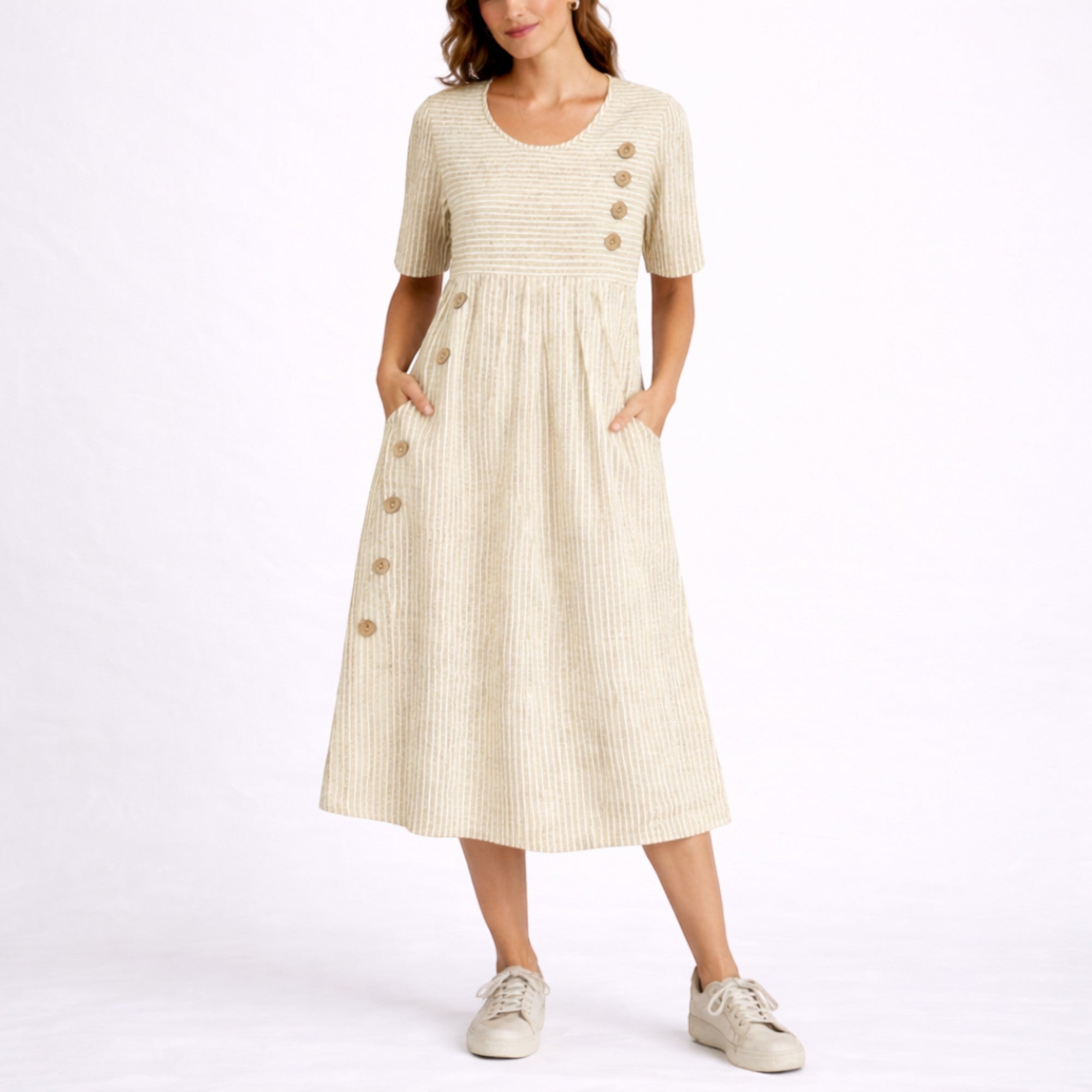 Ellmont London | Women's Relaxed Fit Striped Summer Midi Dress