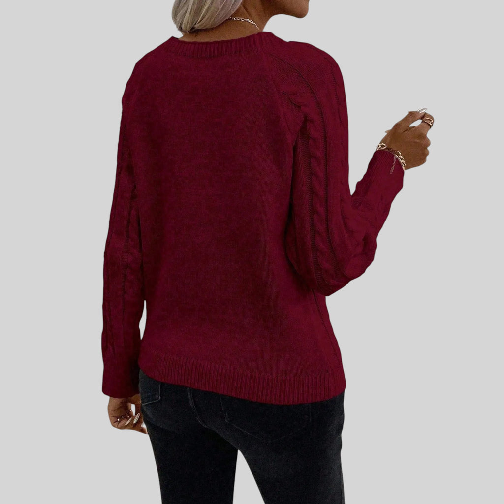 Ellmont London | Women's Square Neck Button Detail Knit Sweater