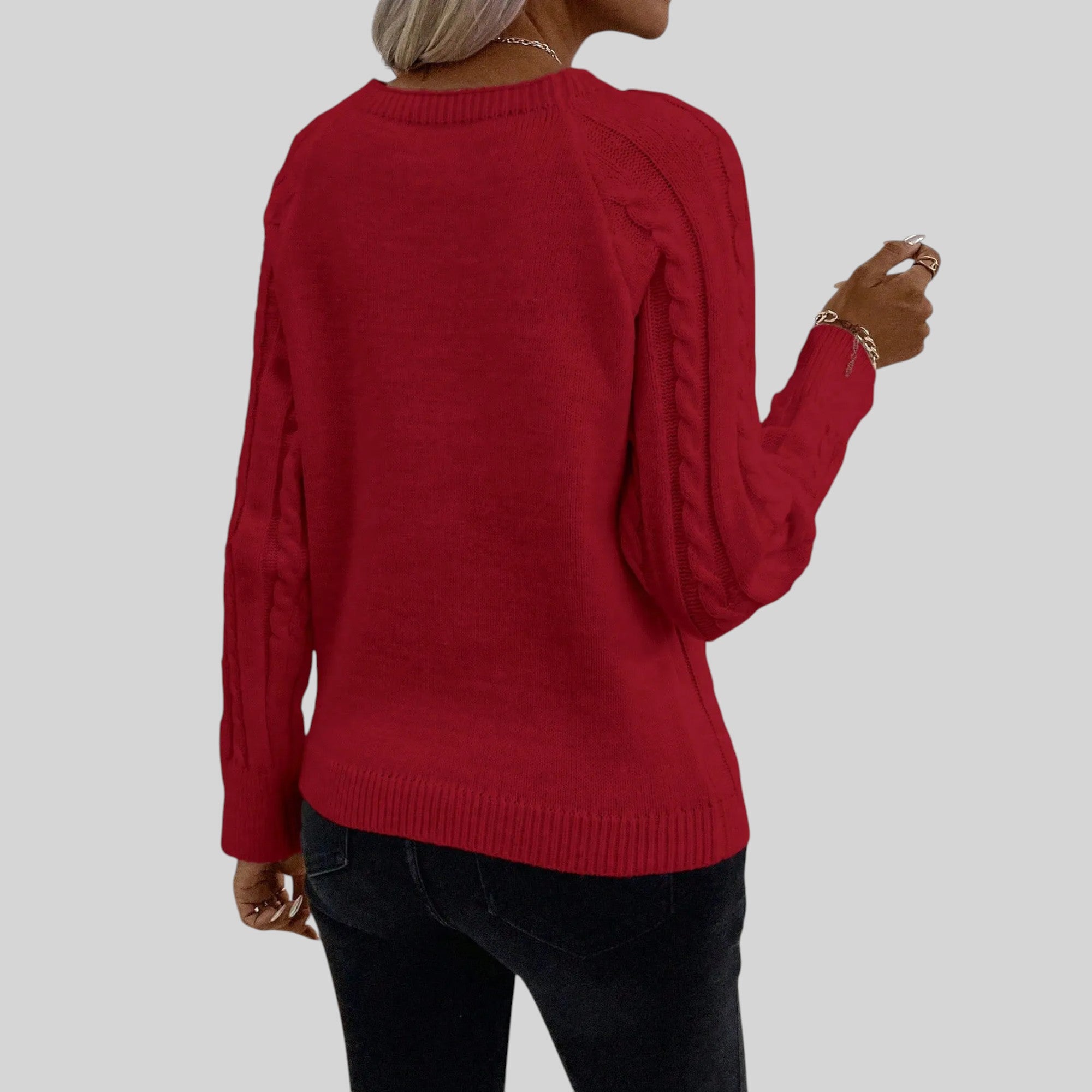 Ellmont London | Women's Square Neck Button Detail Knit Sweater