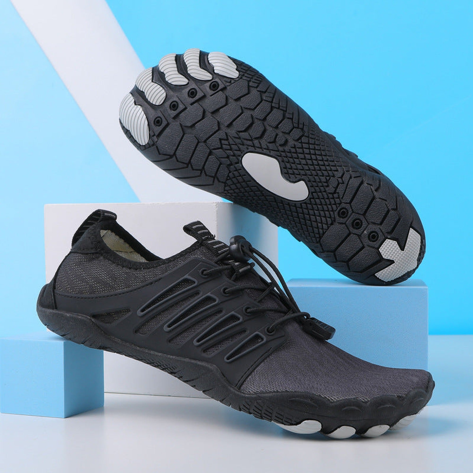 River | Unisex Lightweight Quick Dry Barefoot Aqua Shoes - TripleBlack