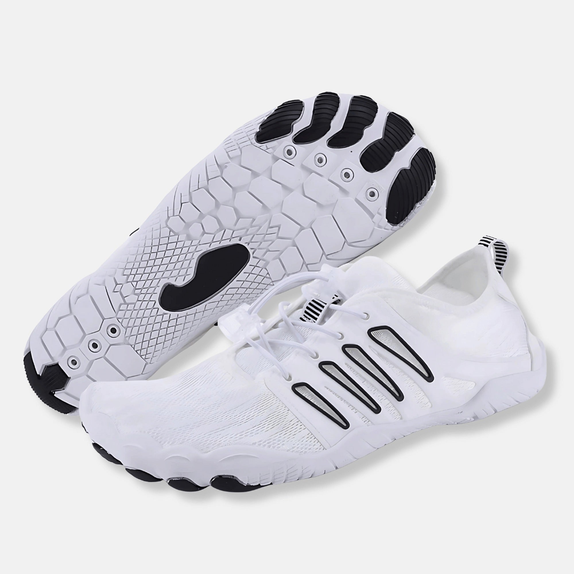 River | Unisex Lightweight Quick Dry Barefoot Aqua Shoes - WhiteBlack