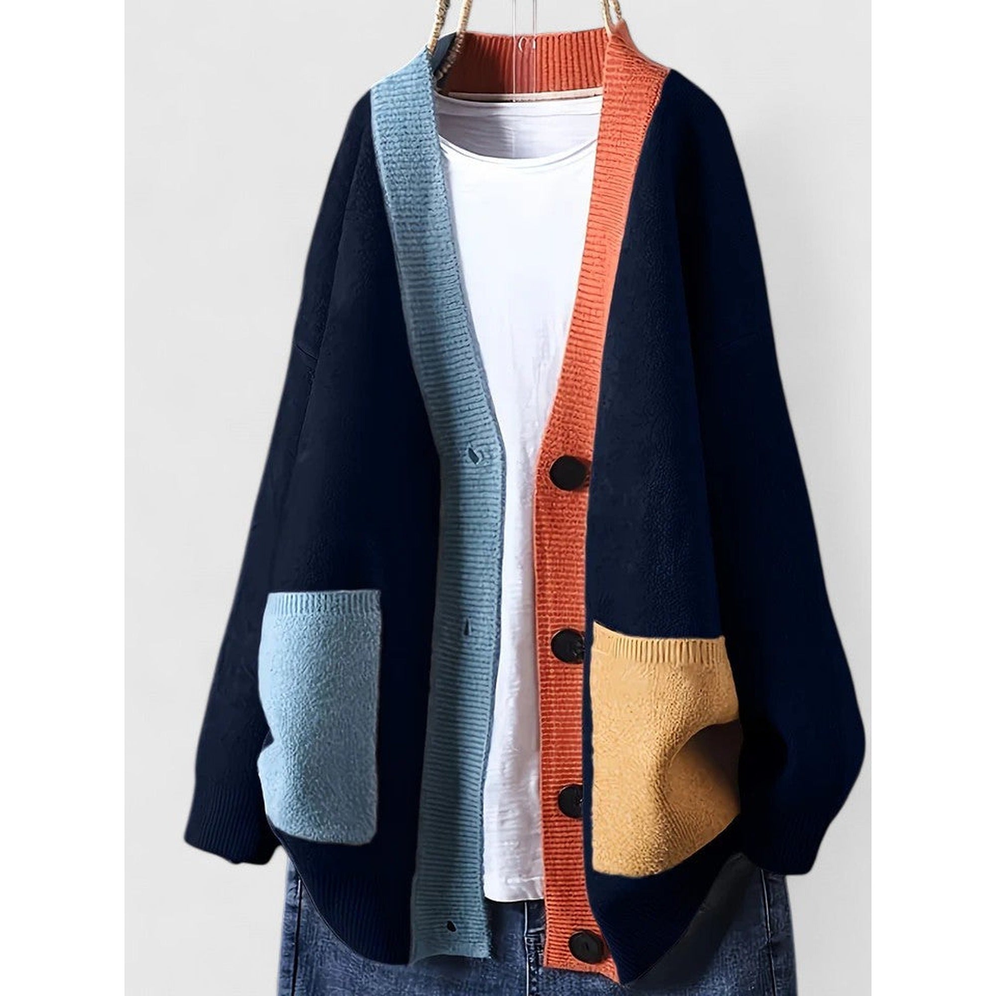 Sofia | Comfortable Cardigan - Navy Blue