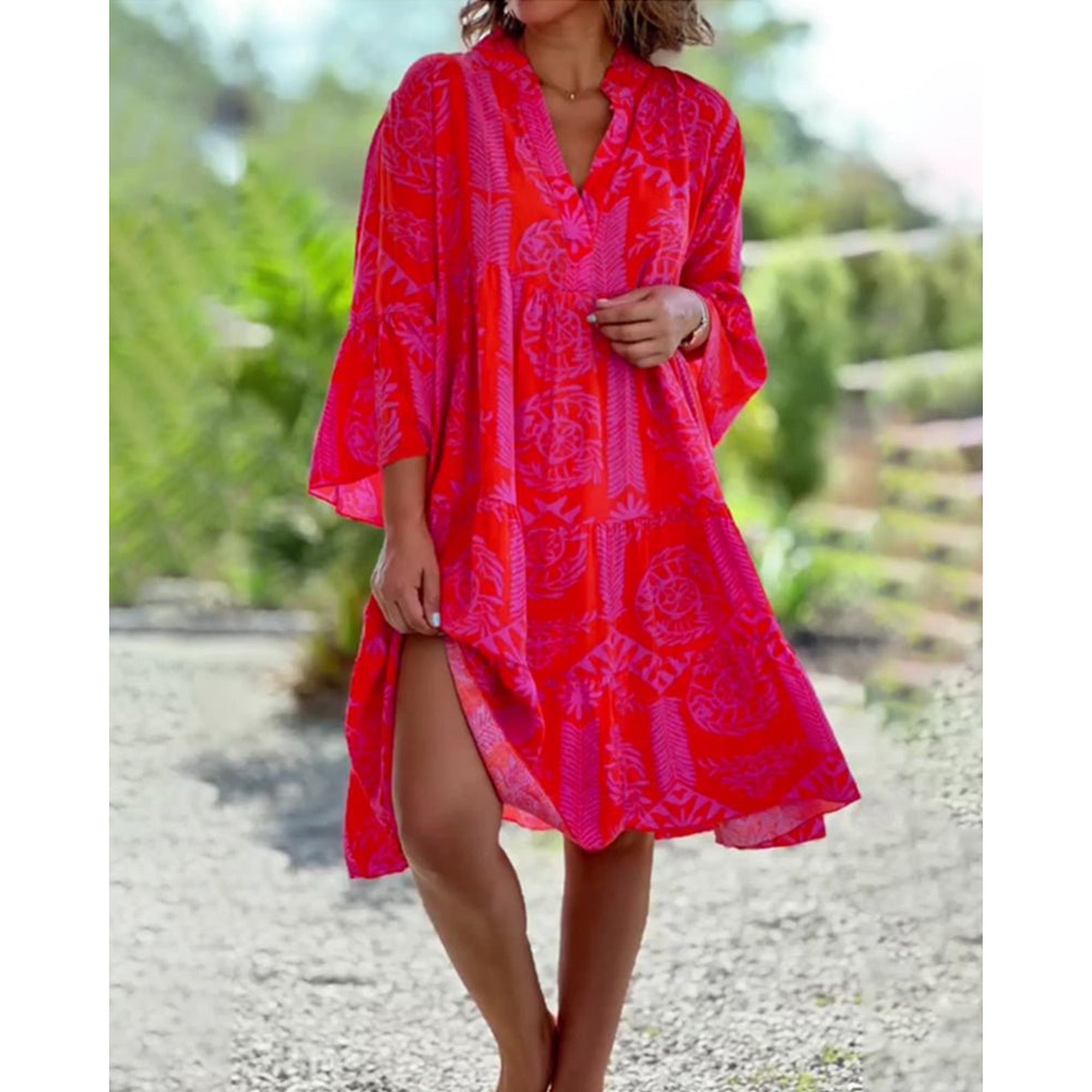 Isabelle | Joyce - Elegant Boho Chic Dress - Red (Almost sold out)