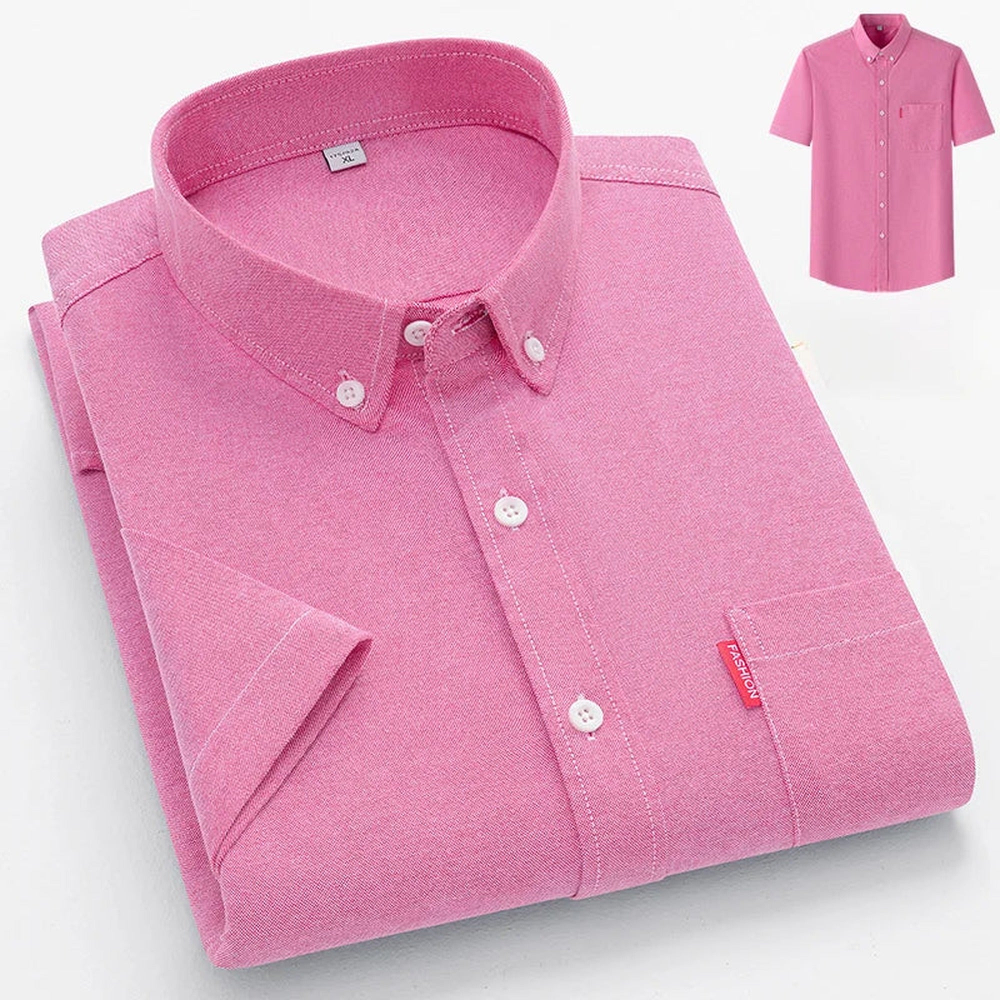 Ben | Lightweight Cotton Summer Shirt - Dark pink