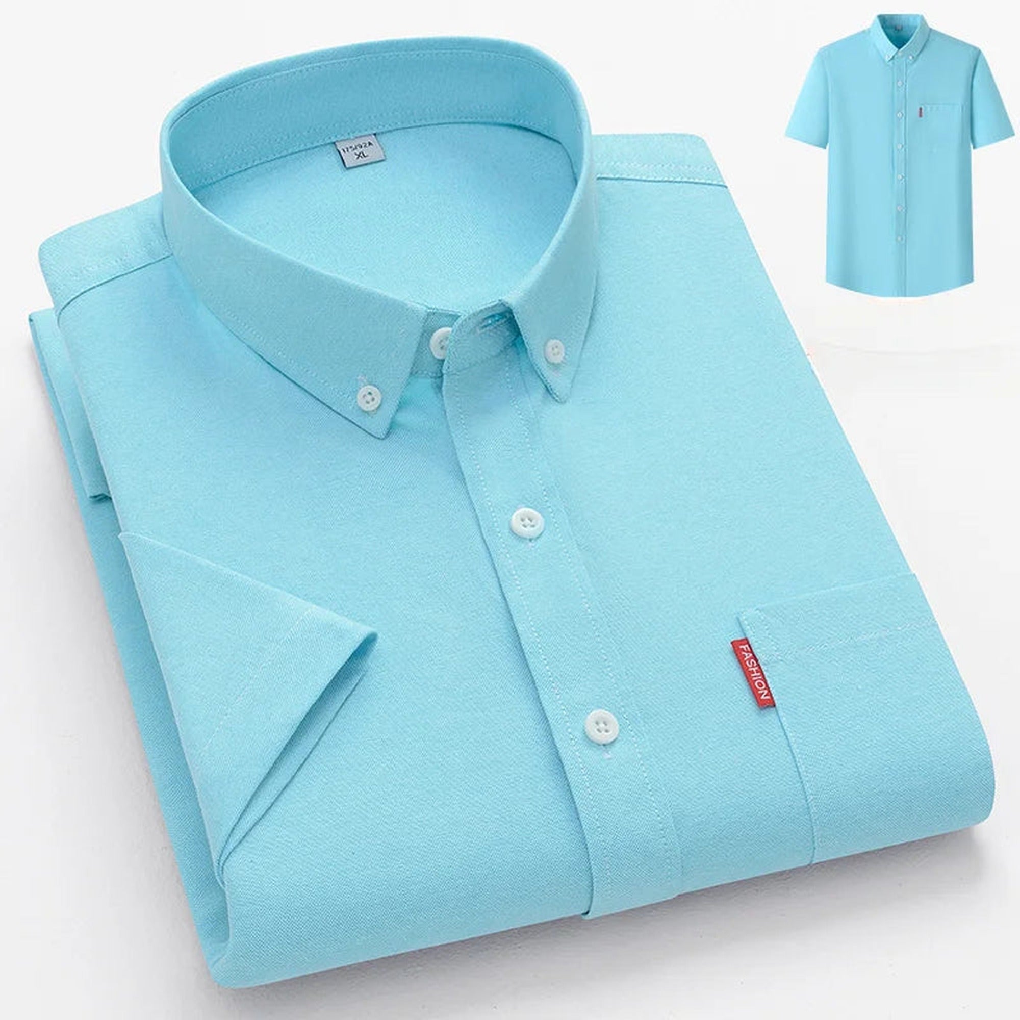 Ben | Lightweight Cotton Summer Shirt - Light Blue